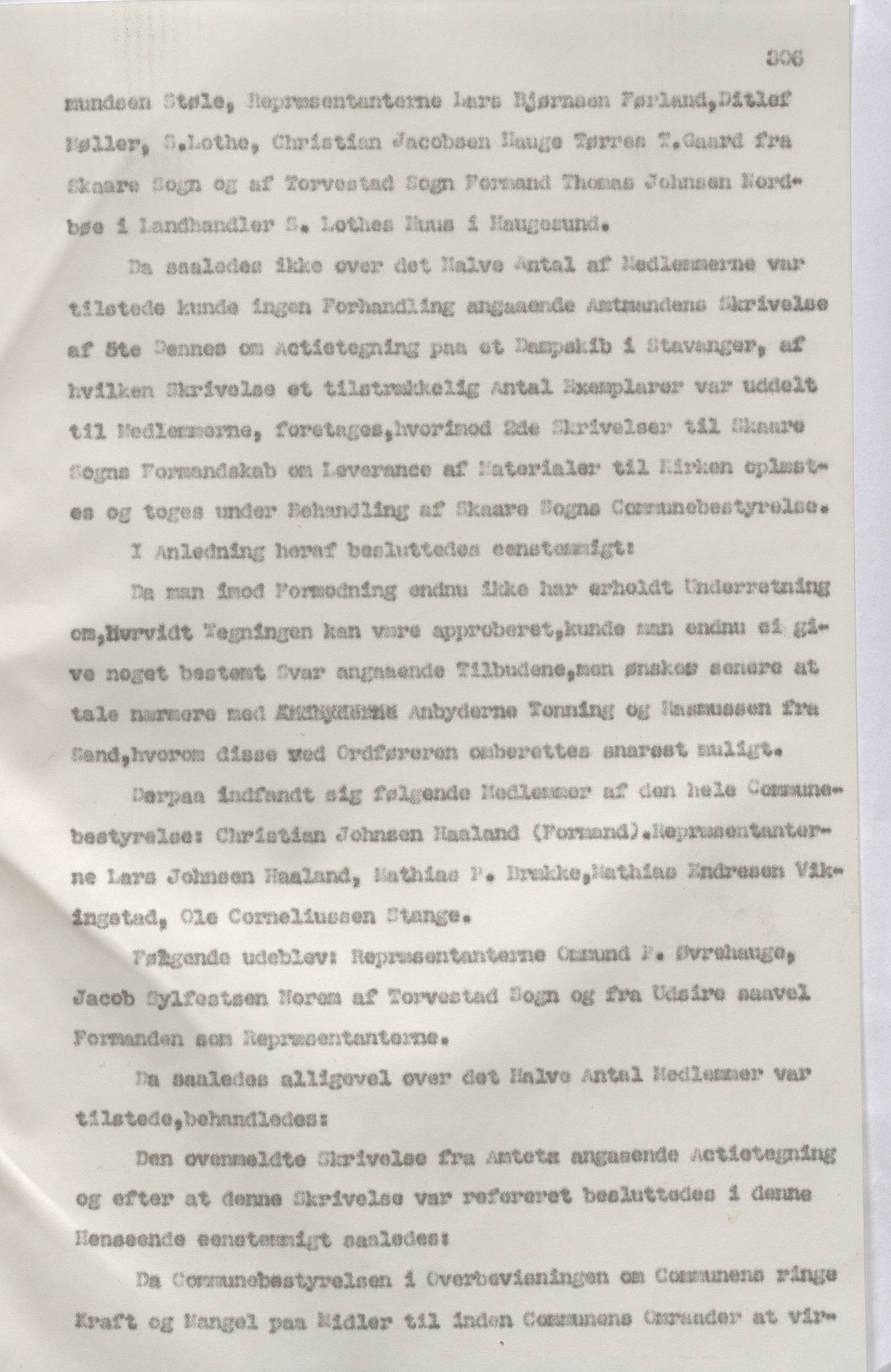 Torvastad kommune - Formannskapet, IKAR/K-101331/A/L0002: Avskrift av forhandlingsprotokoll, 1837-1855, p. 306