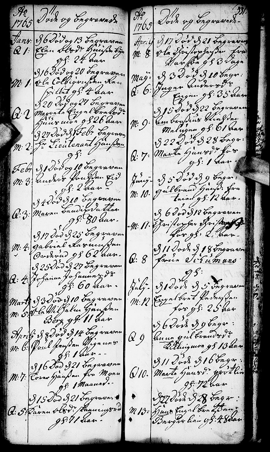 Aurskog prestekontor Kirkebøker, SAO/A-10304a/F/Fa/L0002: Parish register (official) no. I 2, 1735-1766, p. 331