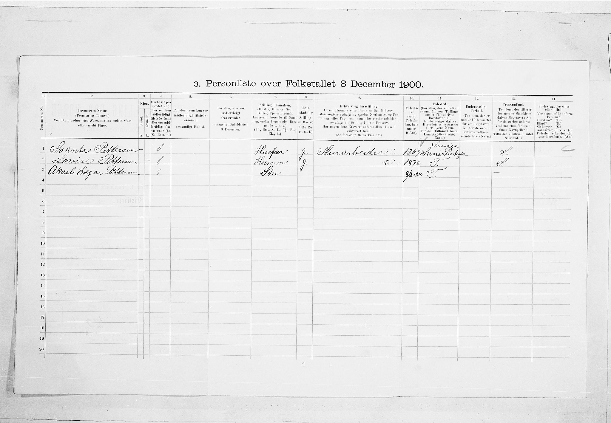 SAO, 1900 census for Kristiania, 1900, p. 112354