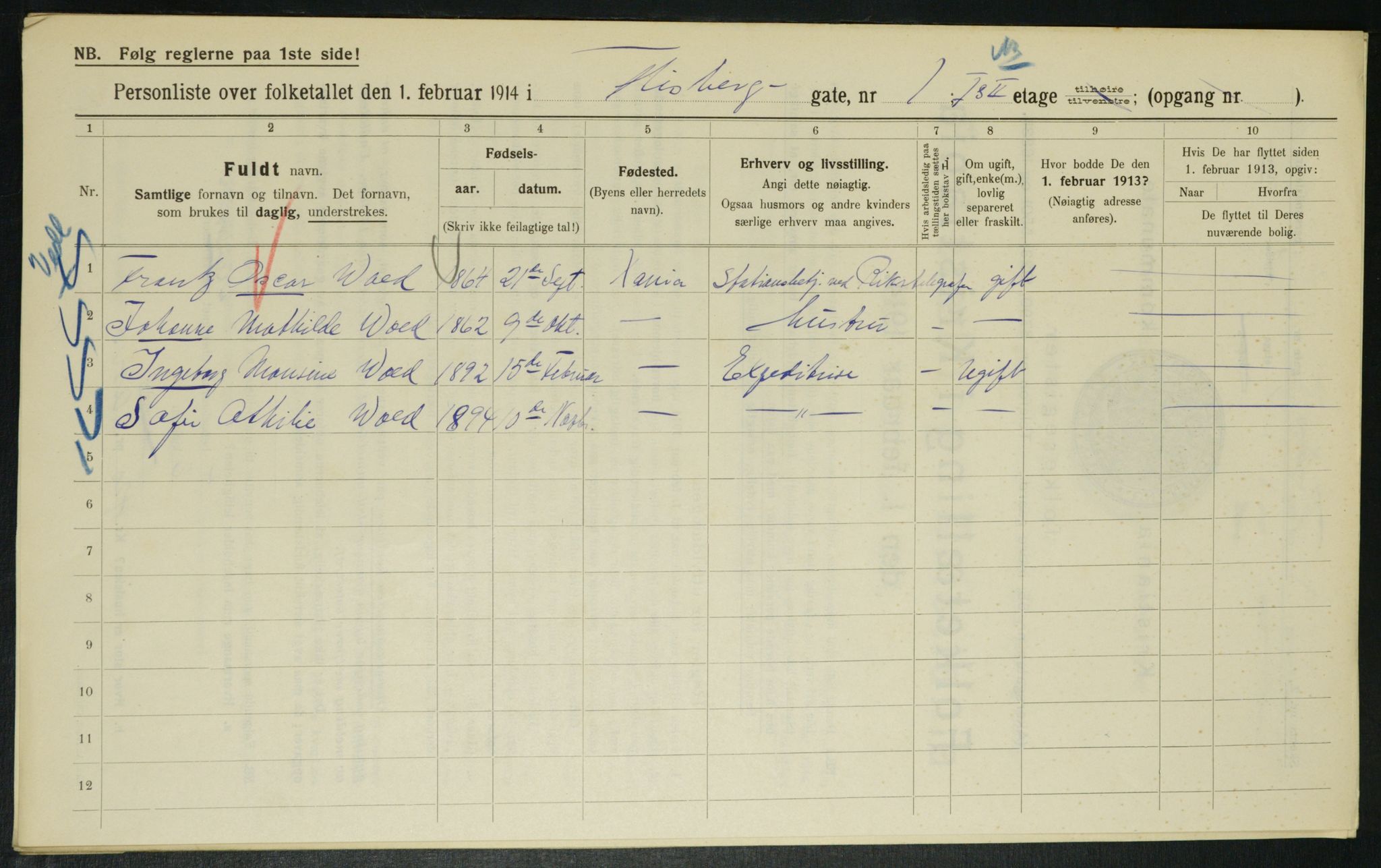 OBA, Municipal Census 1914 for Kristiania, 1914, p. 24756