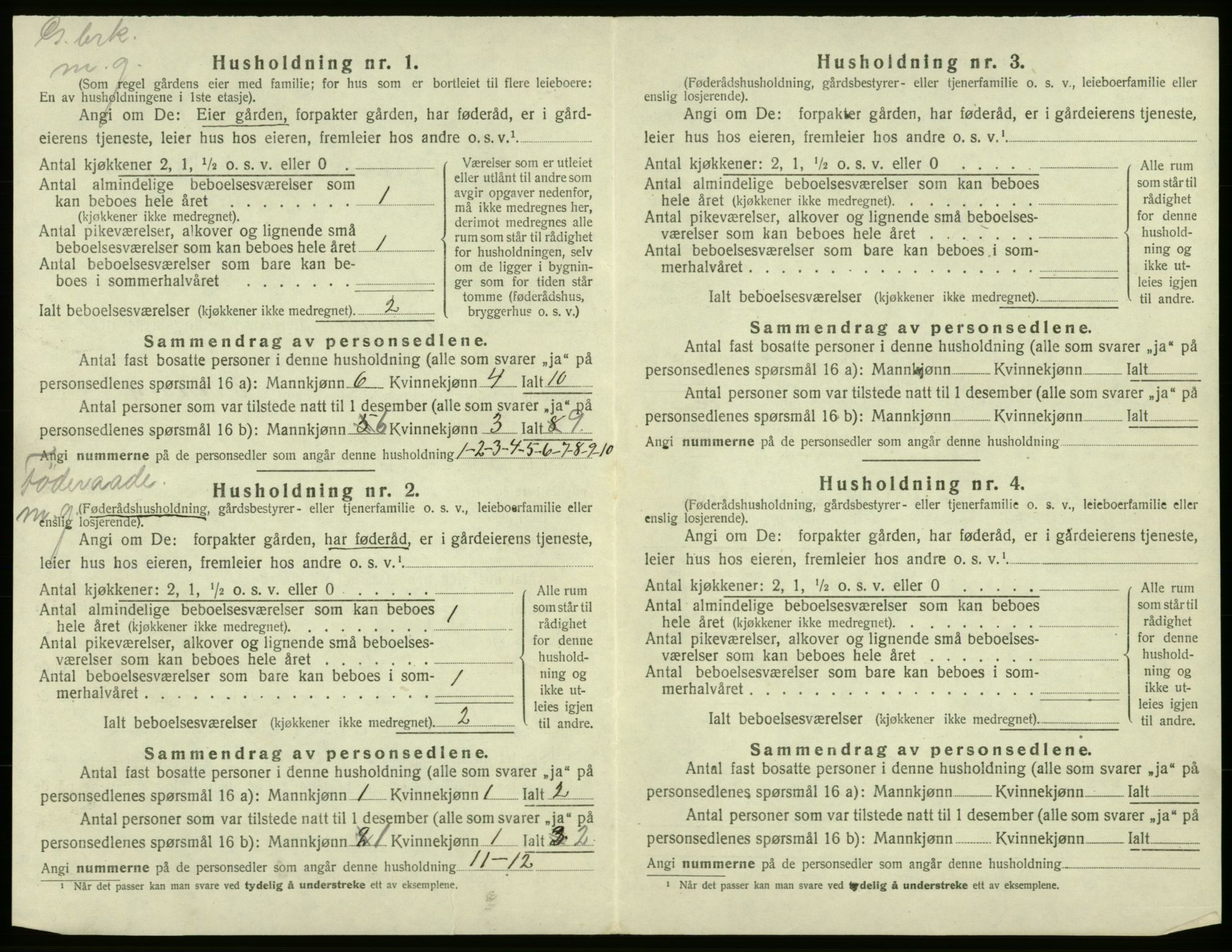 SAB, 1920 census for Bremnes, 1920, p. 784