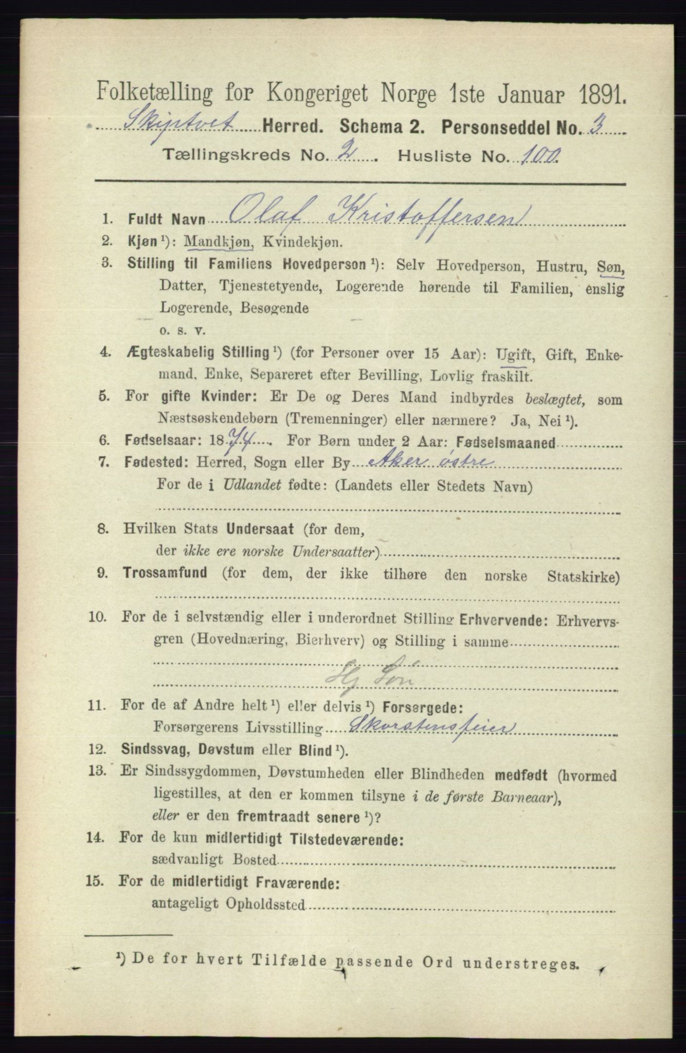 RA, 1891 census for 0127 Skiptvet, 1891, p. 1122