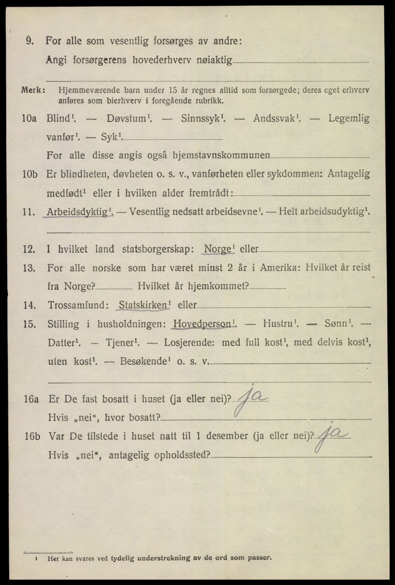 SAK, 1920 census for Fjære, 1920, p. 7436