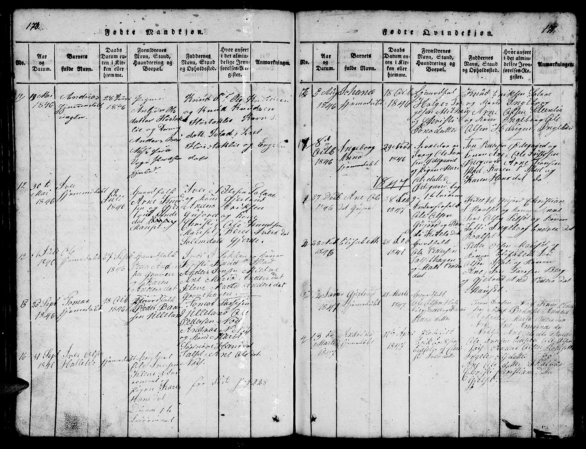 Ministerialprotokoller, klokkerbøker og fødselsregistre - Møre og Romsdal, SAT/A-1454/557/L0683: Parish register (copy) no. 557C01, 1818-1862, p. 170-171