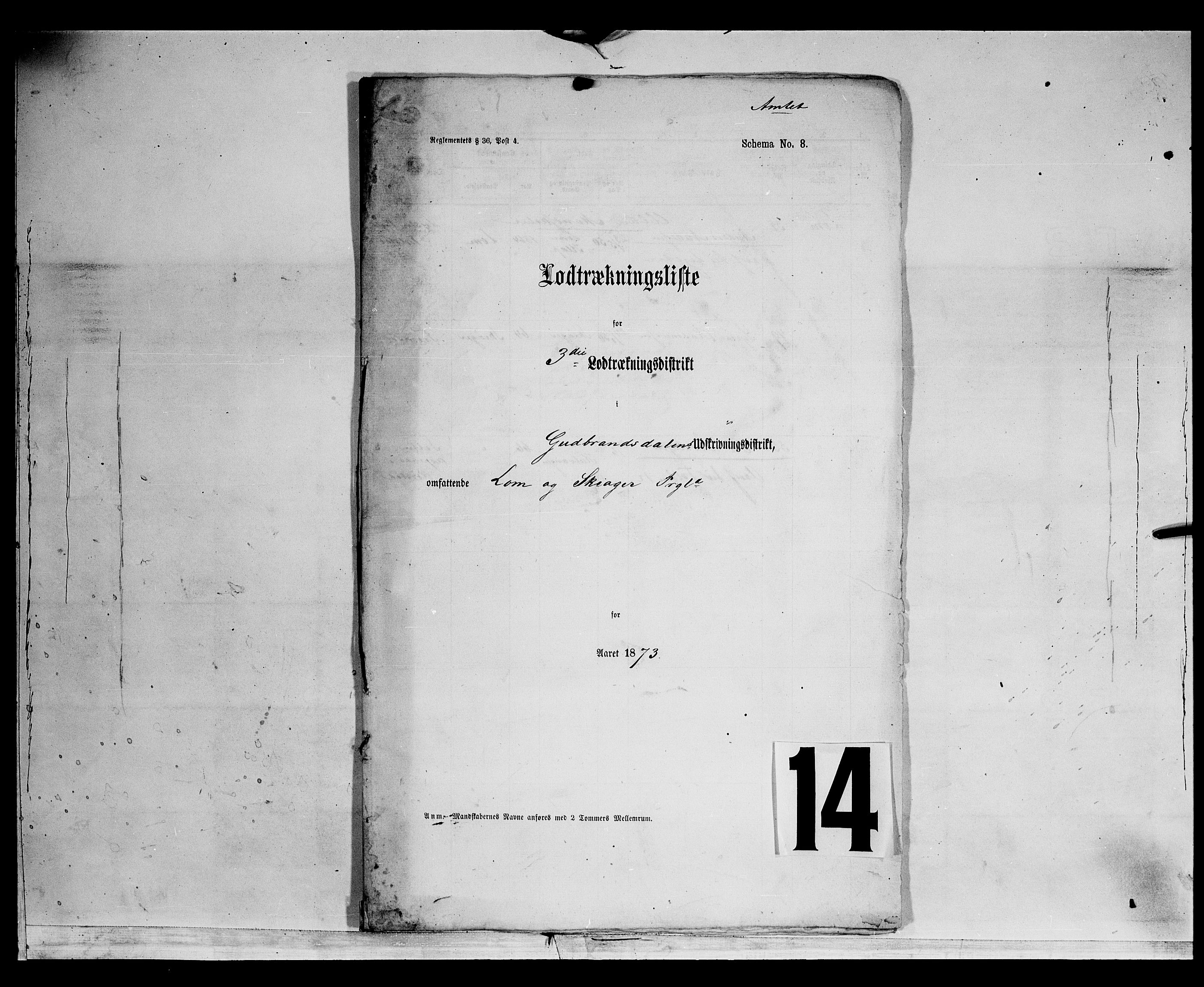 Fylkesmannen i Oppland, SAH/FYO-002/1/K/Kg/L1175: Heidal, Sel, Vågå, Lom og Skjåk, 1860-1879, p. 320