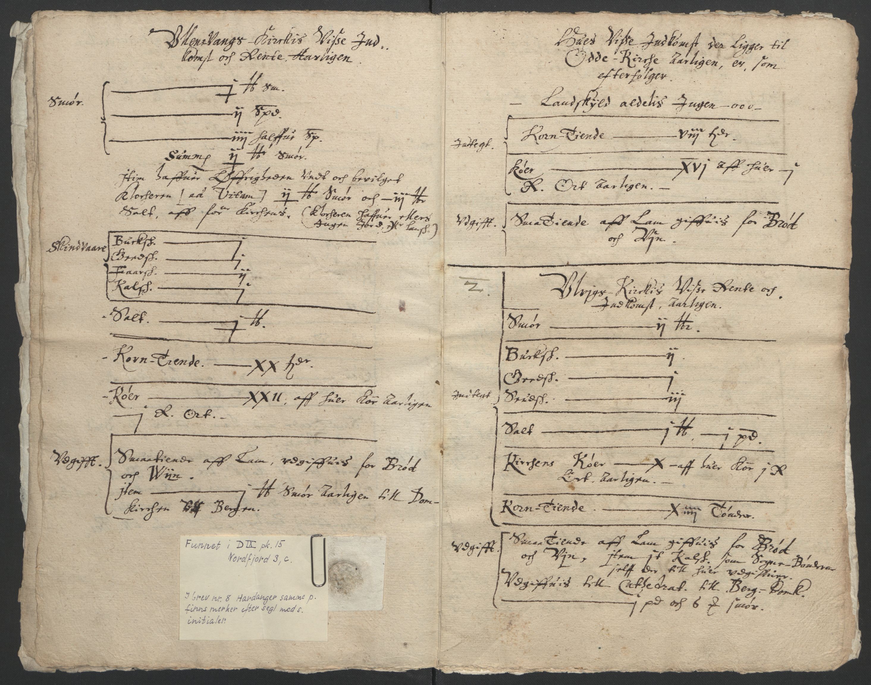 Stattholderembetet 1572-1771, AV/RA-EA-2870/Ek/L0015/0001: Jordebøker til utlikning av rosstjeneste 1624-1626: / Kirke- og prestebolsinntekter i Bergen bispedømme, 1624-1626, p. 348