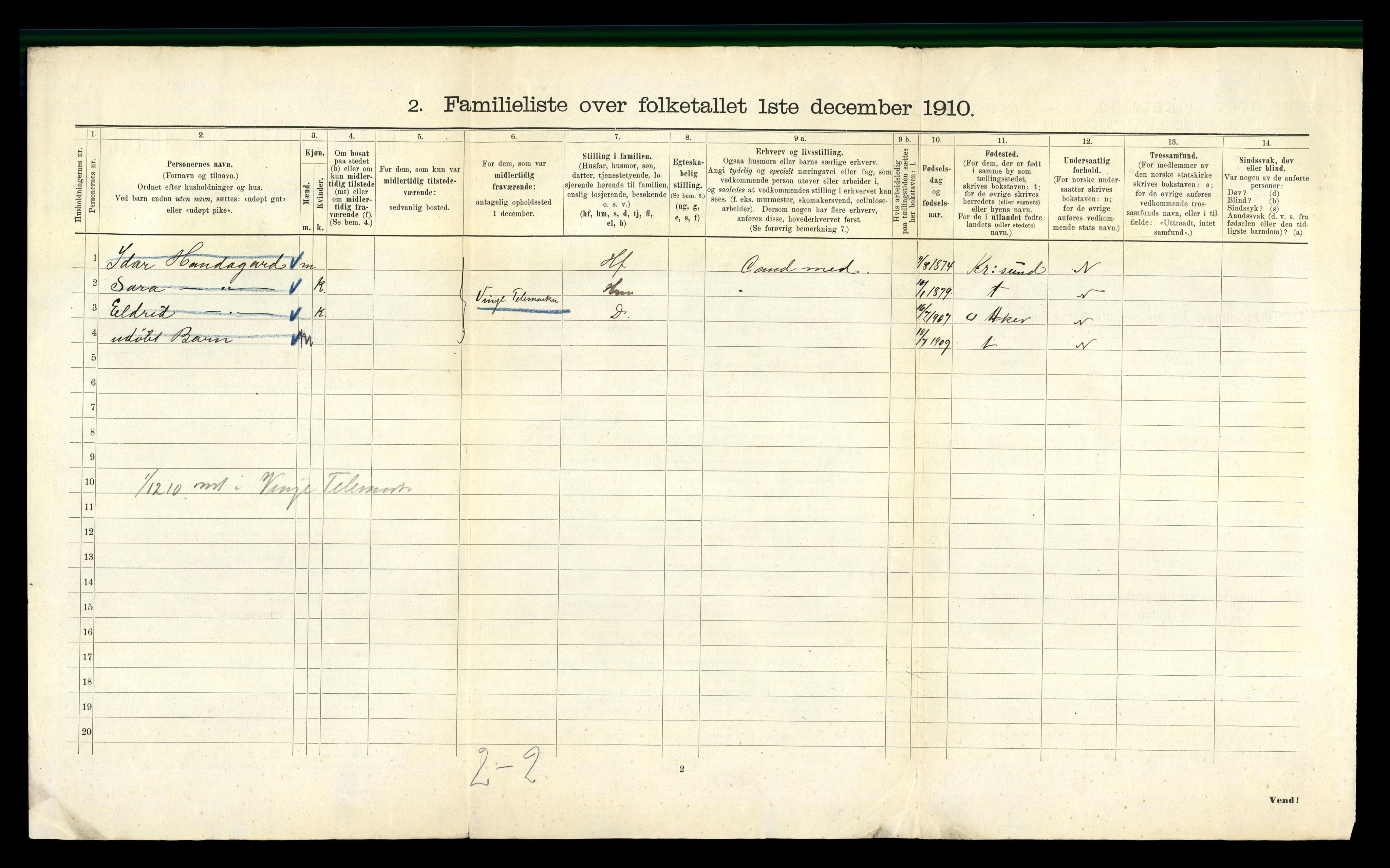 RA, 1910 census for Kristiania, 1910, p. 73396