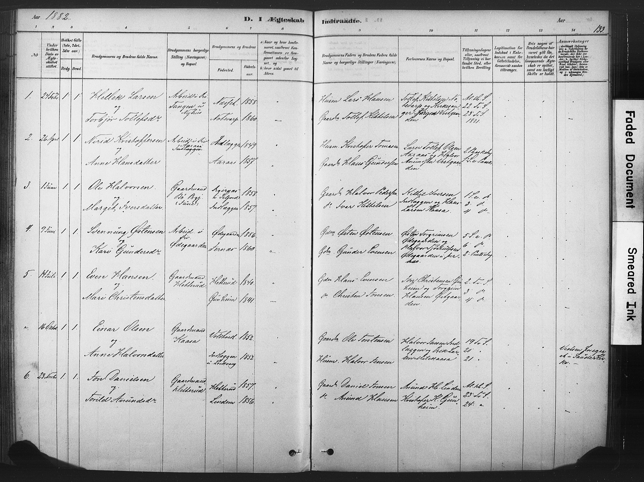 Sauherad kirkebøker, SAKO/A-298/F/Fb/L0002: Parish register (official) no. II 2, 1878-1901, p. 133