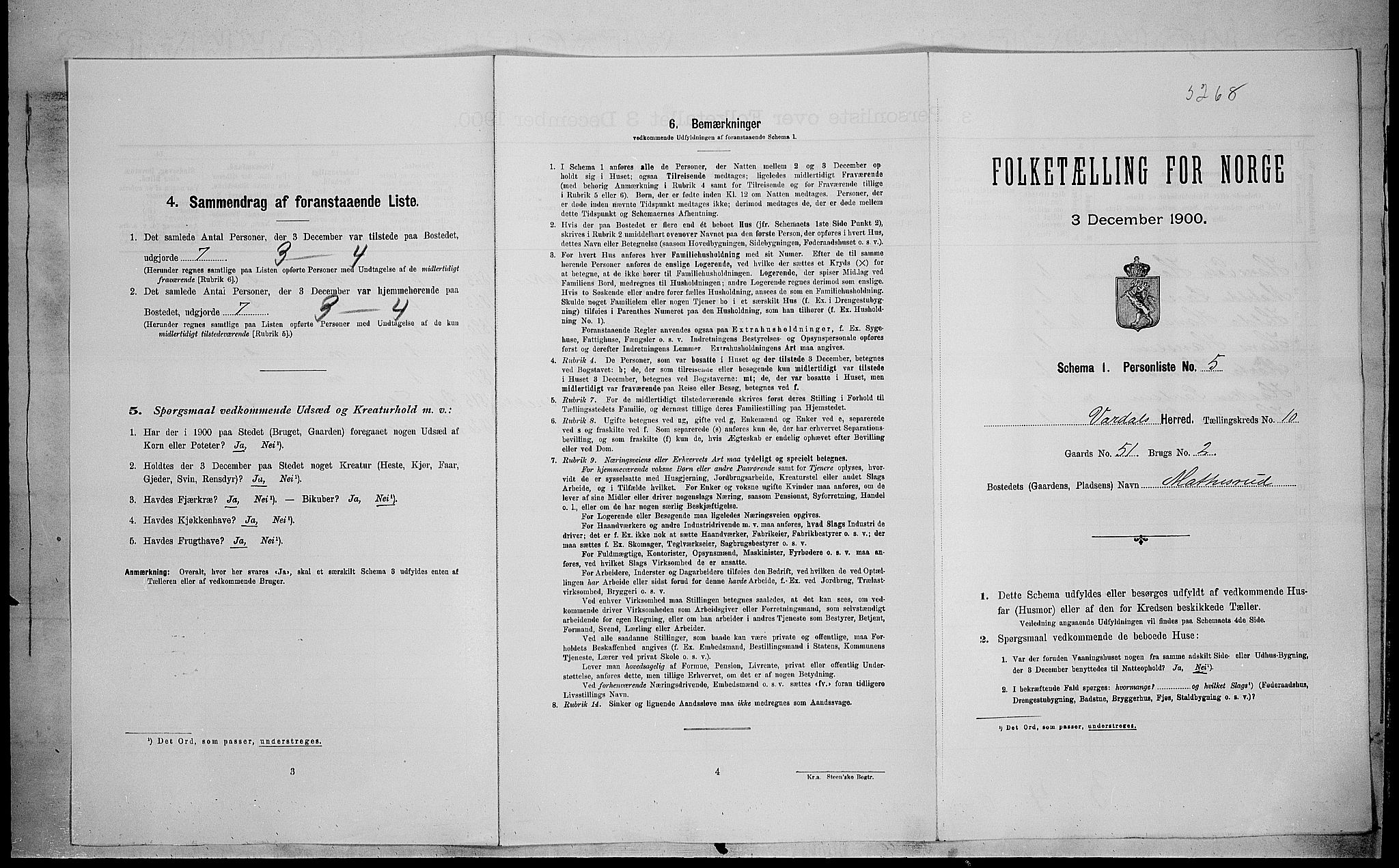 SAH, 1900 census for Vardal, 1900, p. 942