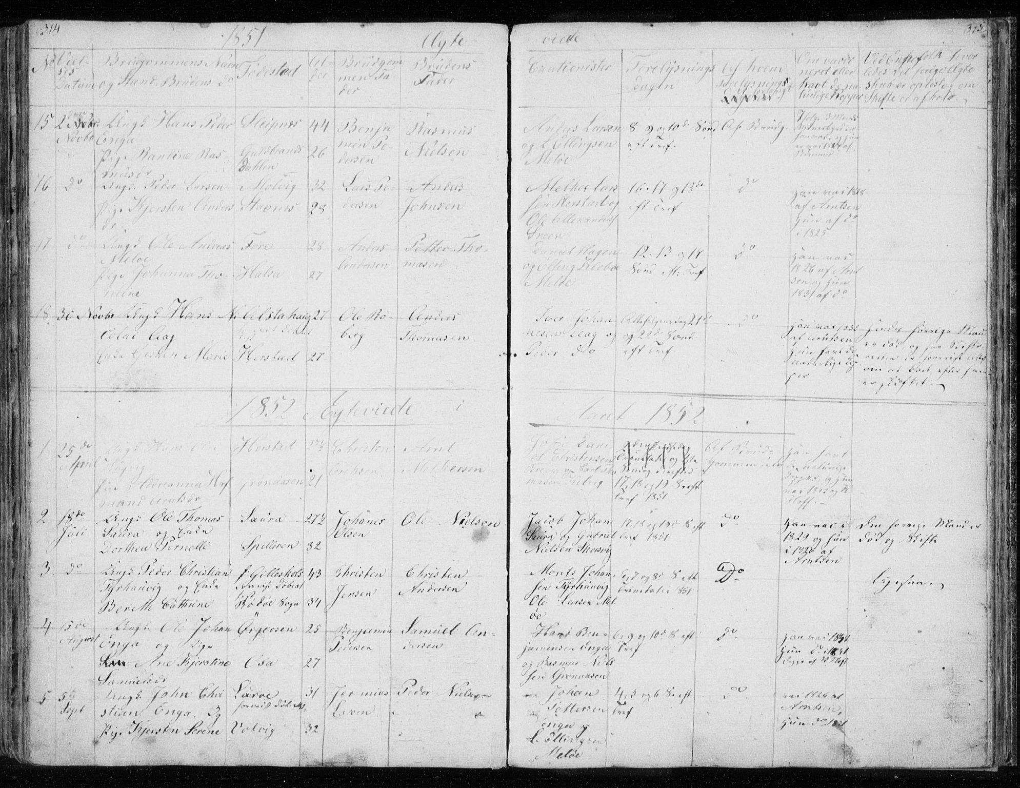 Ministerialprotokoller, klokkerbøker og fødselsregistre - Nordland, AV/SAT-A-1459/843/L0632: Parish register (copy) no. 843C01, 1833-1853, p. 314-315