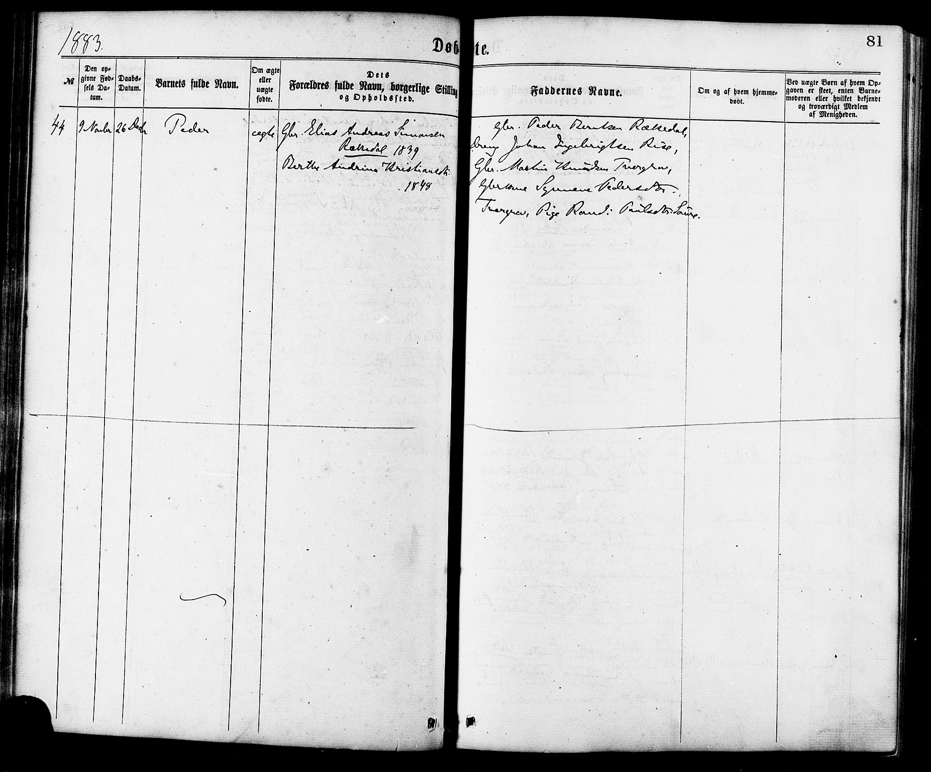 Ministerialprotokoller, klokkerbøker og fødselsregistre - Møre og Romsdal, SAT/A-1454/515/L0210: Parish register (official) no. 515A06, 1868-1885, p. 81