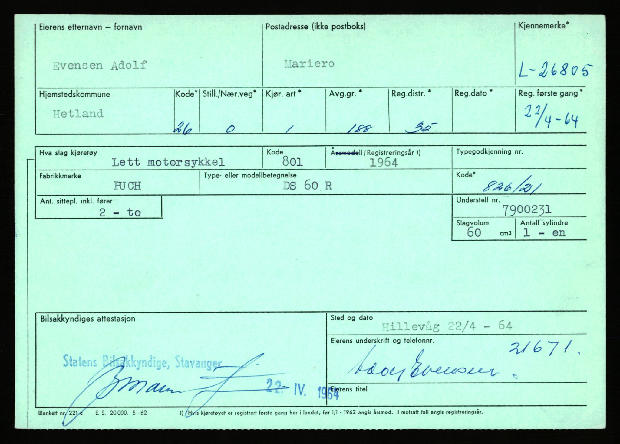 Stavanger trafikkstasjon, AV/SAST-A-101942/0/F/L0044: L-26300 - L-26999, 1930-1971, p. 1419