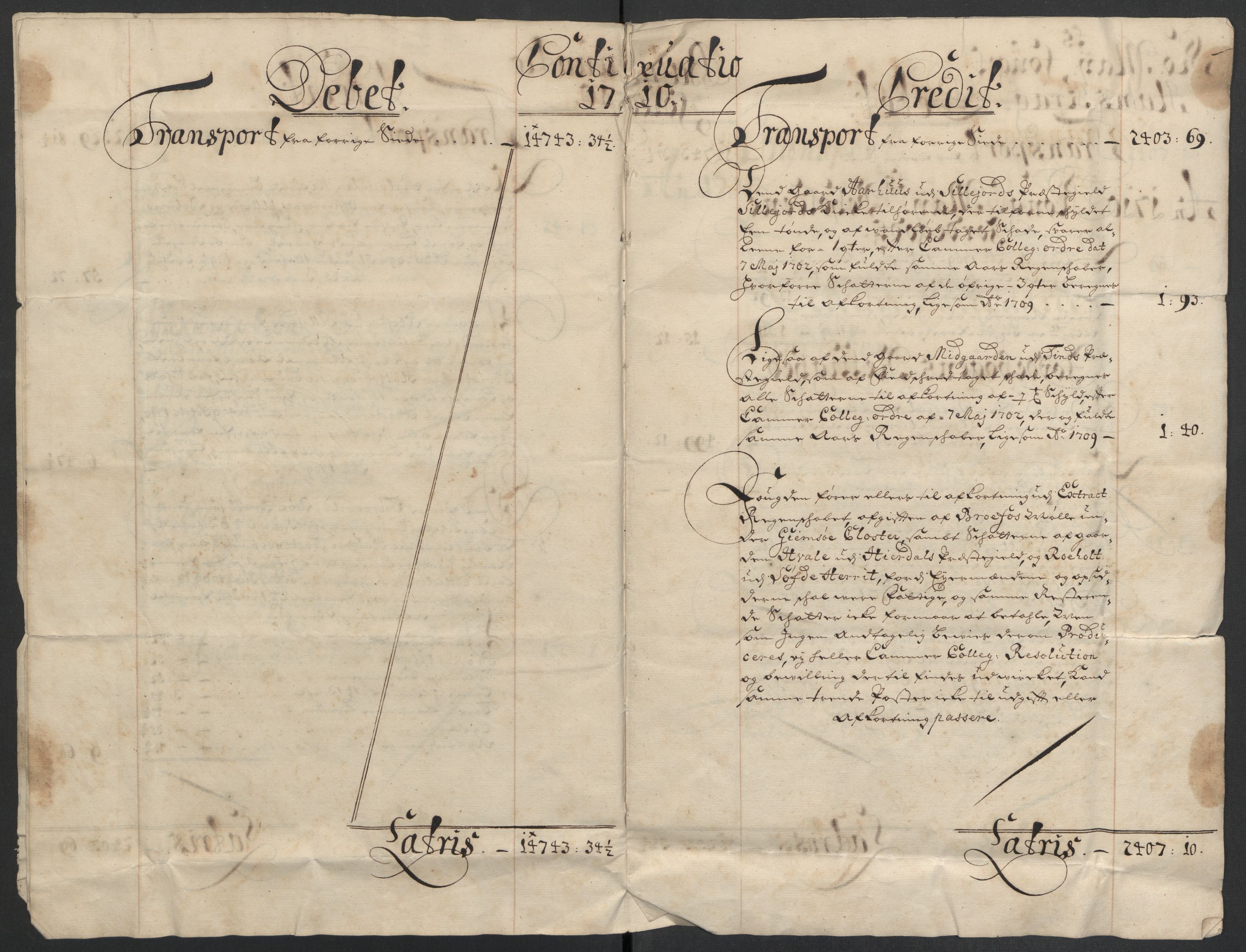 Rentekammeret inntil 1814, Reviderte regnskaper, Fogderegnskap, AV/RA-EA-4092/R36/L2119: Fogderegnskap Øvre og Nedre Telemark og Bamble, 1710, p. 7