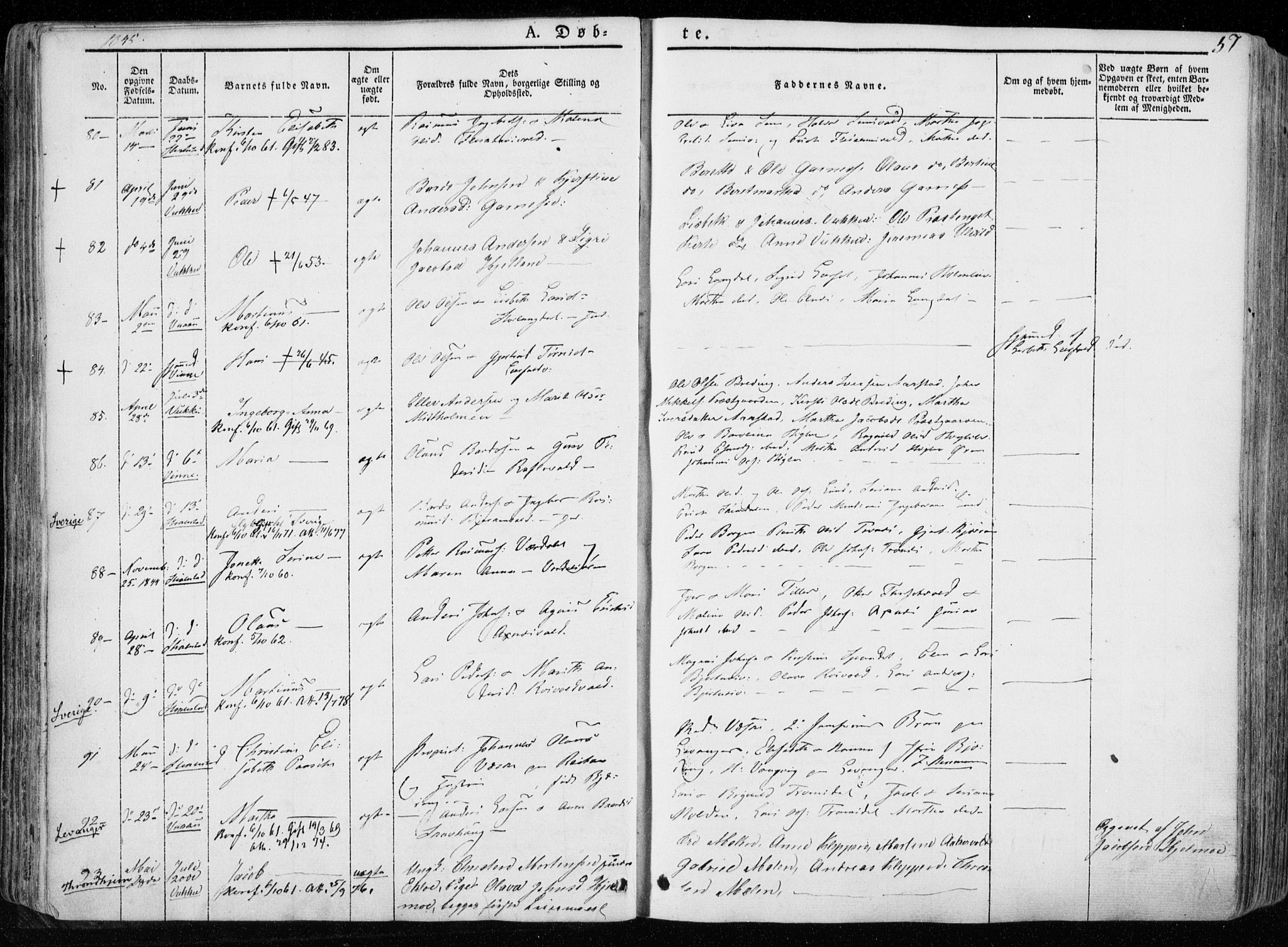 Ministerialprotokoller, klokkerbøker og fødselsregistre - Nord-Trøndelag, AV/SAT-A-1458/723/L0239: Parish register (official) no. 723A08, 1841-1851, p. 57