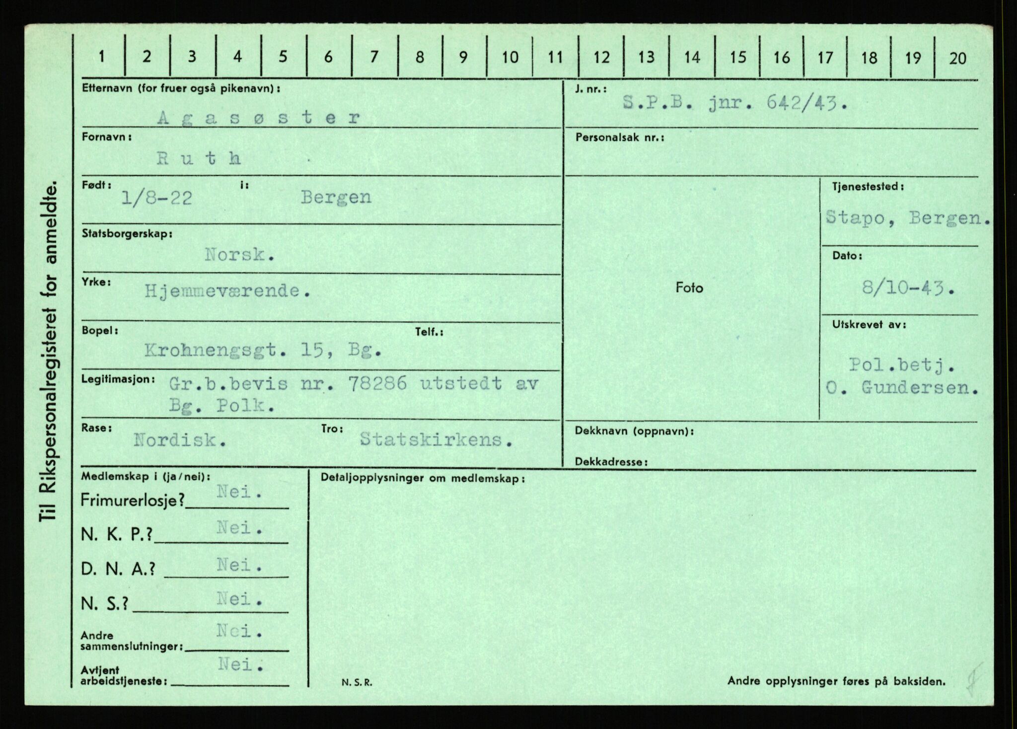 Statspolitiet - Hovedkontoret / Osloavdelingen, AV/RA-S-1329/C/Ca/L0001: Aabakken - Armann, 1943-1945, p. 1176