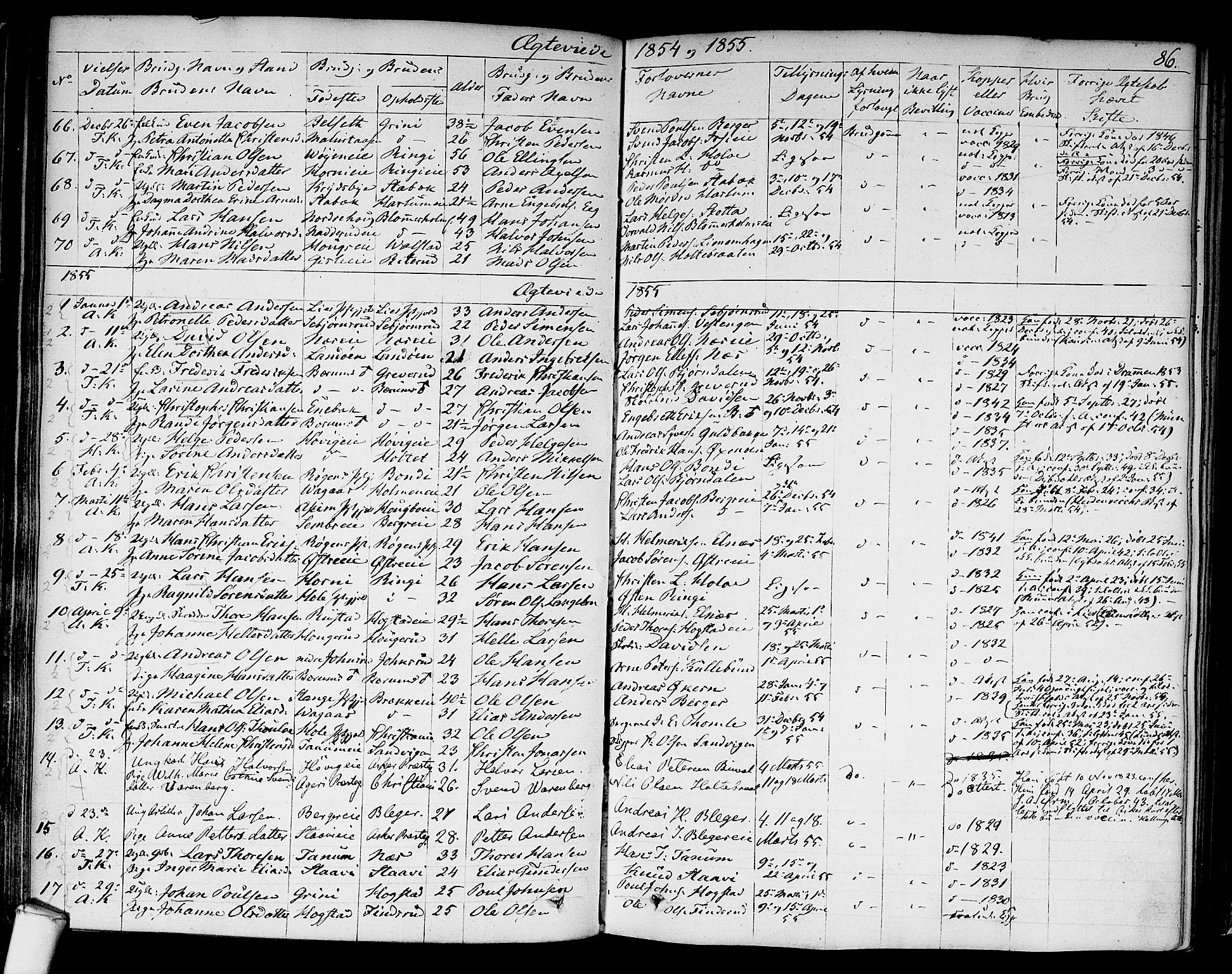 Asker prestekontor Kirkebøker, SAO/A-10256a/F/Fa/L0010: Parish register (official) no. I 10, 1825-1878, p. 86