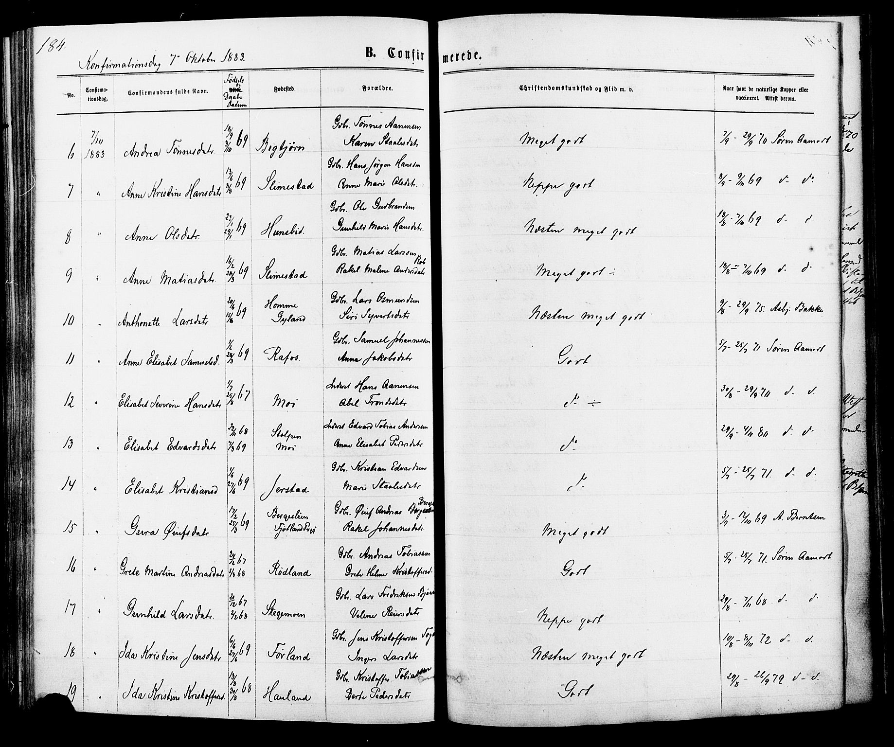 Kvinesdal sokneprestkontor, AV/SAK-1111-0026/F/Fa/Fab/L0007: Parish register (official) no. A 7, 1870-1885, p. 184