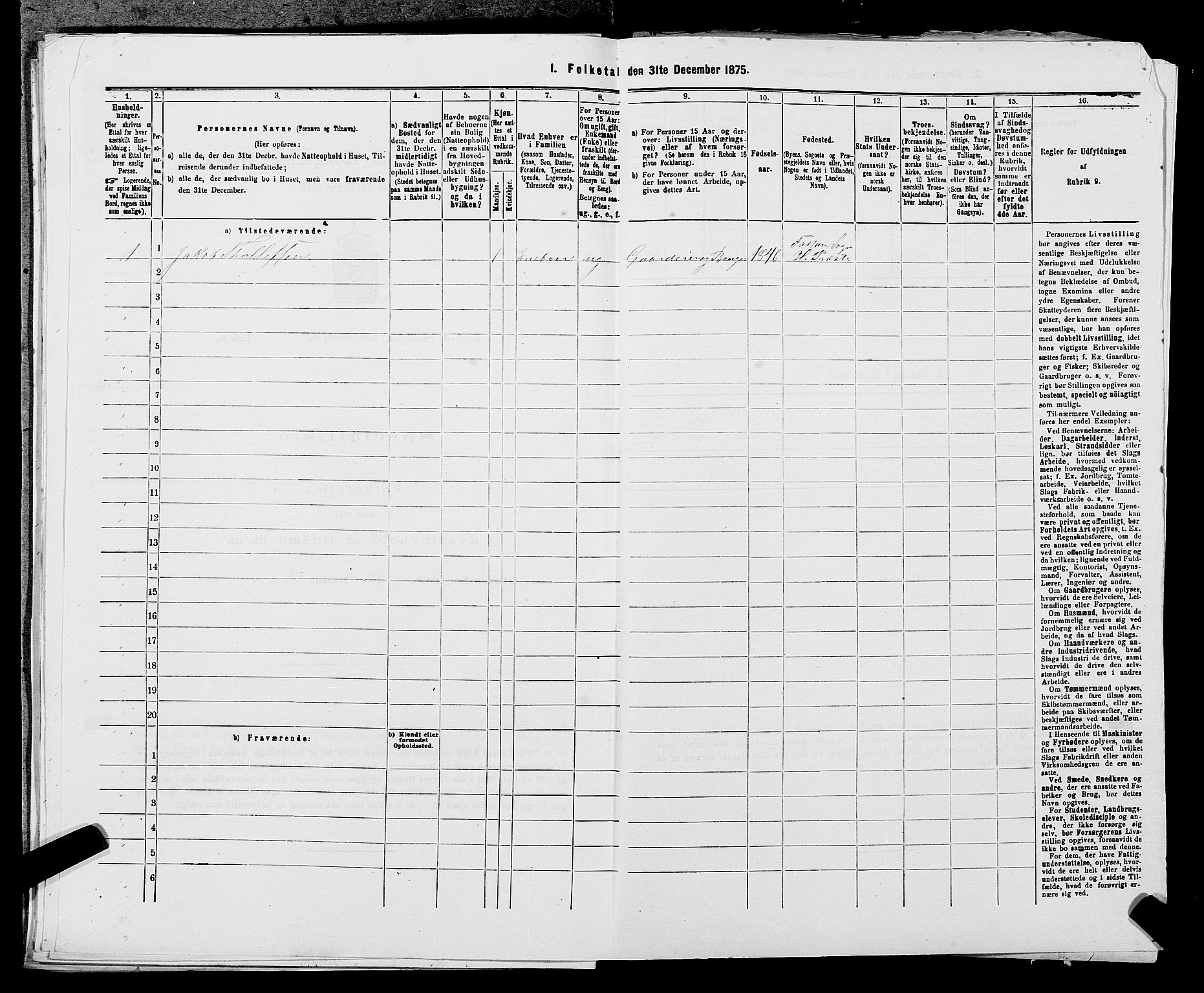 SAST, 1875 census for 1128P Høgsfjord, 1875, p. 310