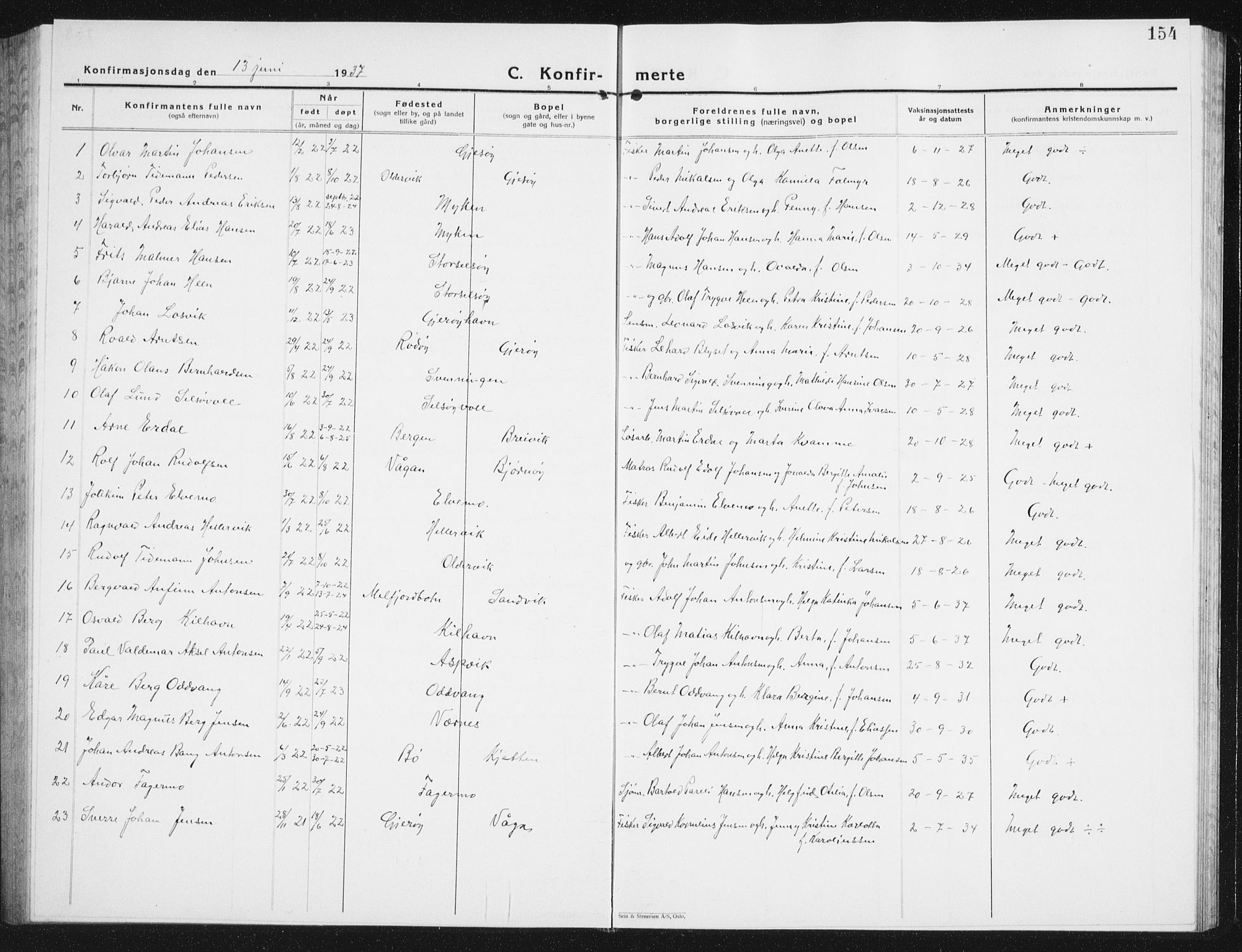 Ministerialprotokoller, klokkerbøker og fødselsregistre - Nordland, SAT/A-1459/841/L0622: Parish register (copy) no. 841C06, 1924-1942, p. 154