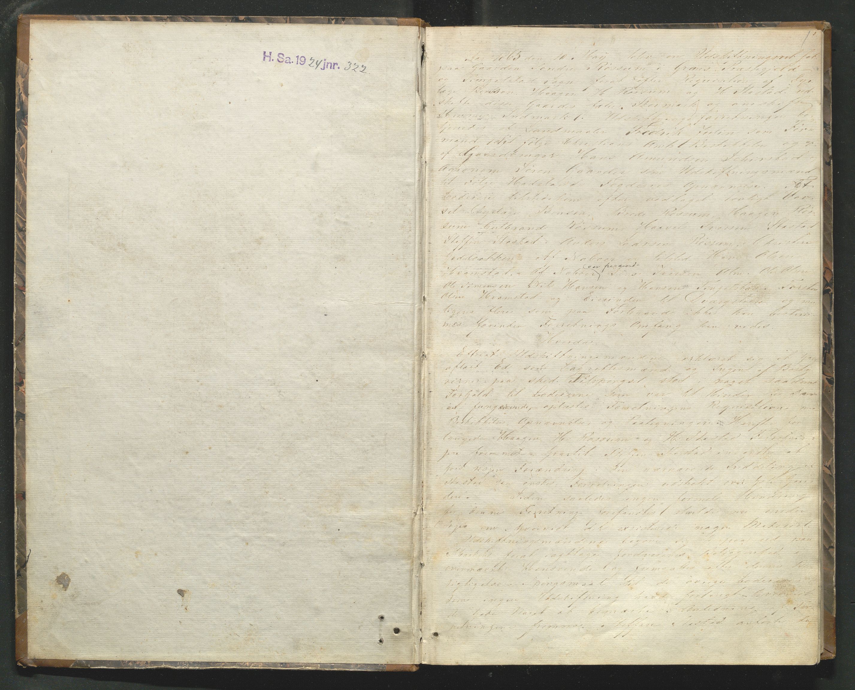 Utskiftningsformannen i Oppland fylke, AV/SAH-JORDSKIFTEO-001/H/Hh/Hhg/L0001: Forhandlingsprotokoll - Hadeland og Gudbrandsdalen, 1865-1867, p. 1