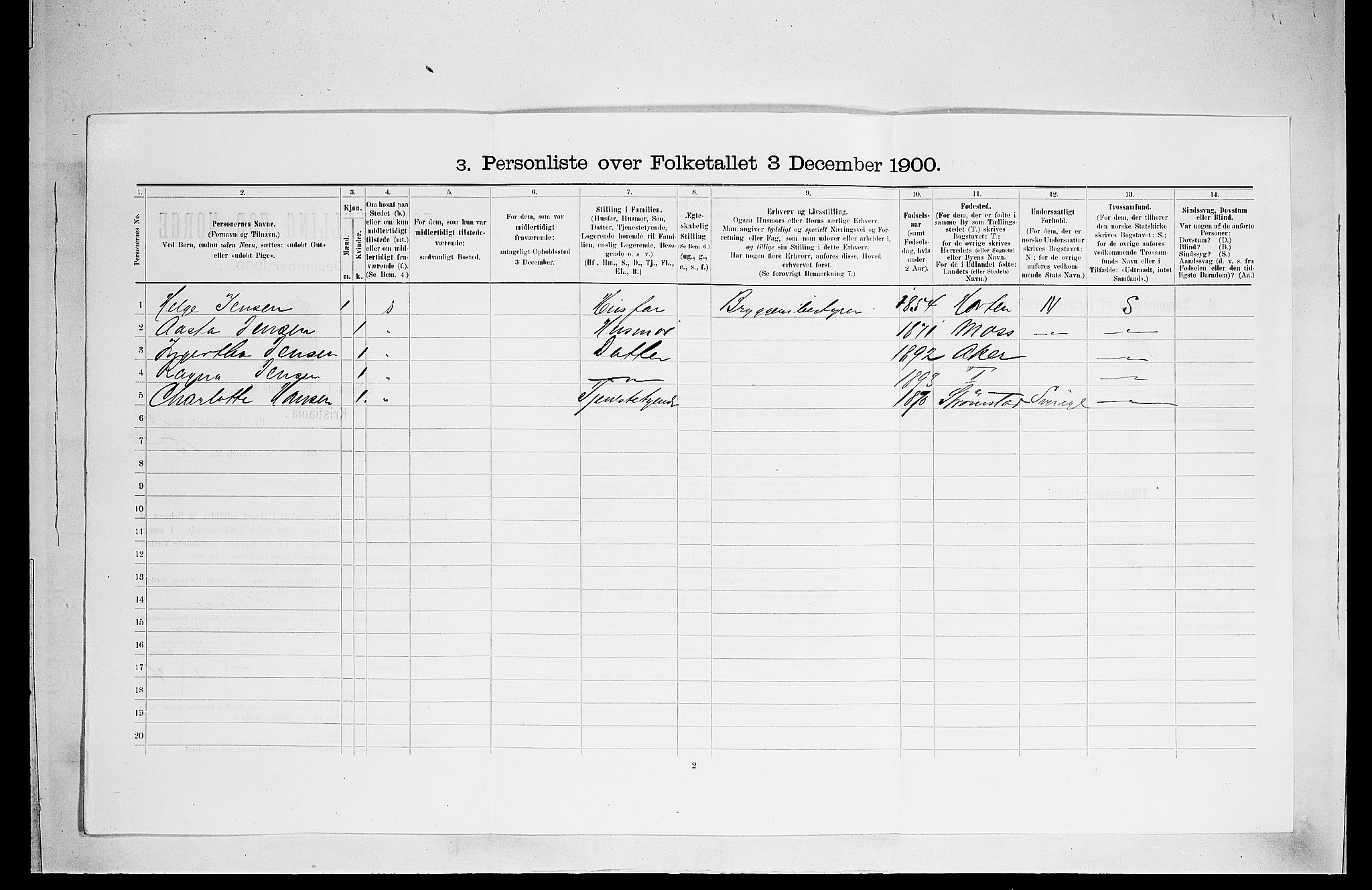 SAO, 1900 census for Kristiania, 1900, p. 27058