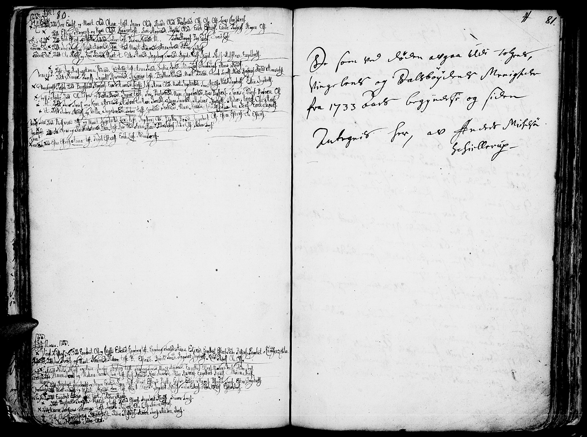 Tolga prestekontor, SAH/PREST-062/K/L0001: Parish register (official) no. 1, 1733-1767, p. 80-81