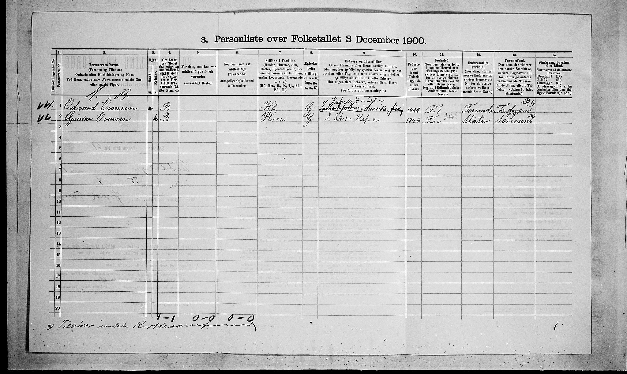 SAKO, 1900 census for Eidanger, 1900, p. 230