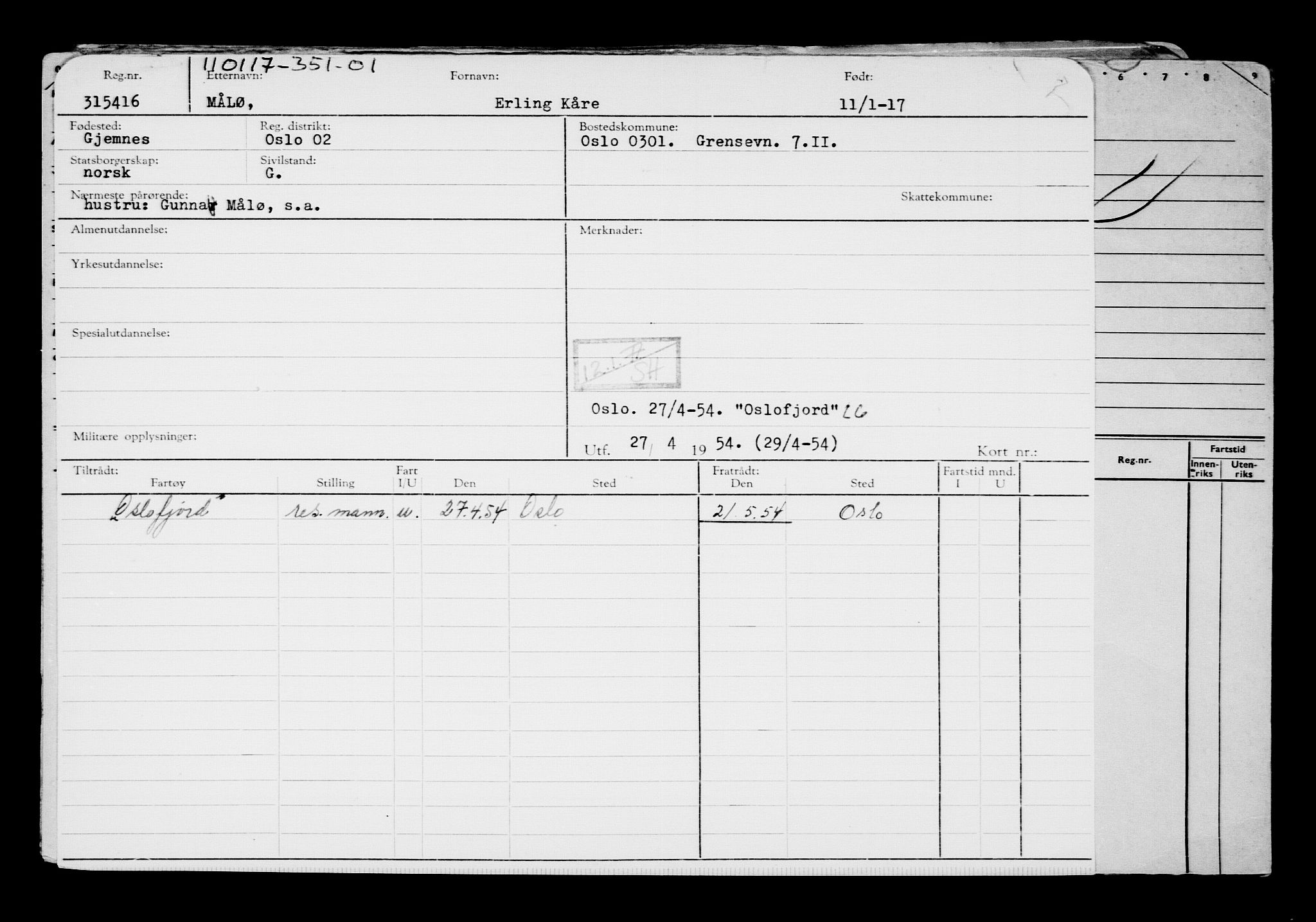 Direktoratet for sjømenn, AV/RA-S-3545/G/Gb/L0145: Hovedkort, 1917, p. 202