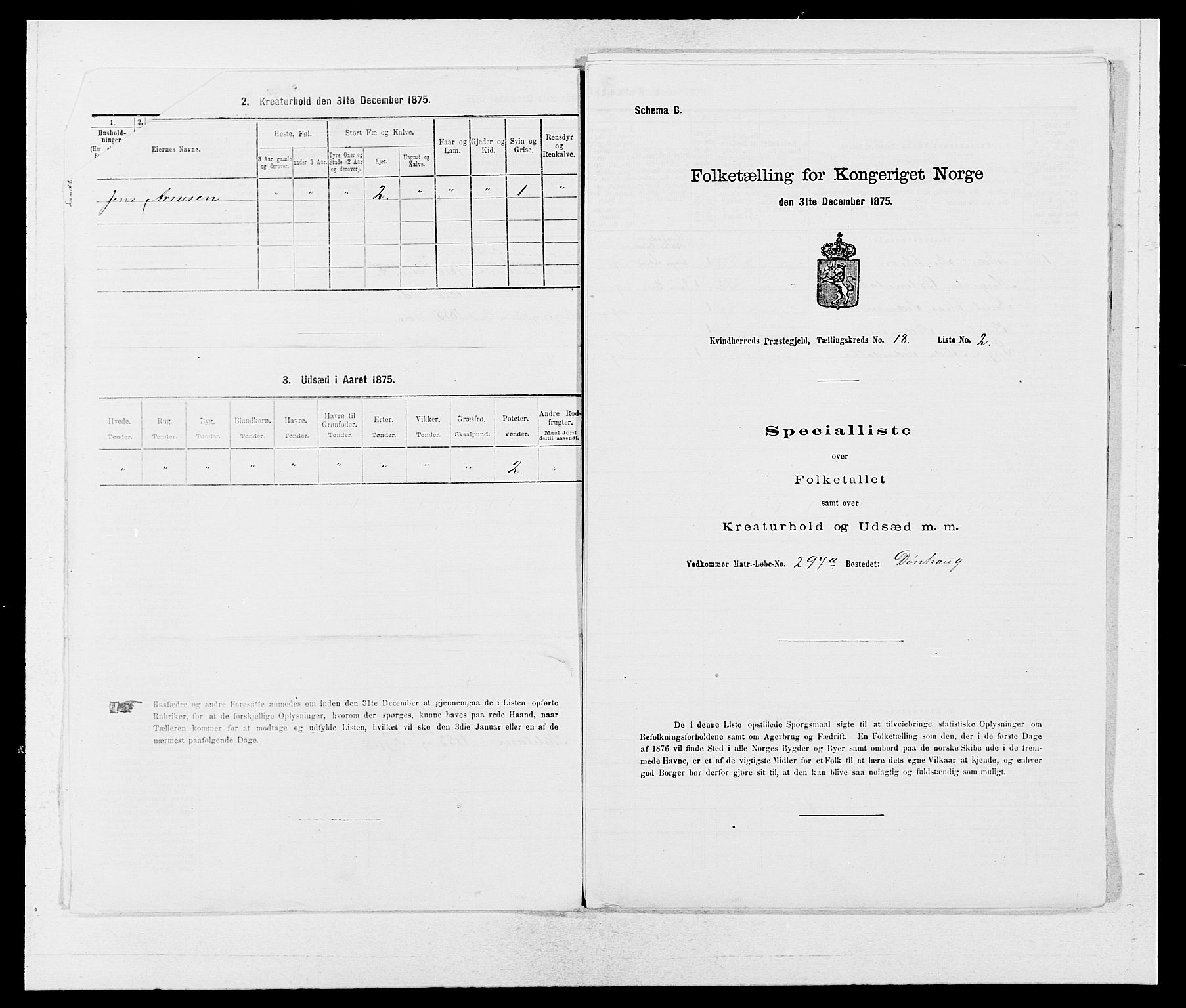 SAB, 1875 census for 1224P Kvinnherad, 1875, p. 1105