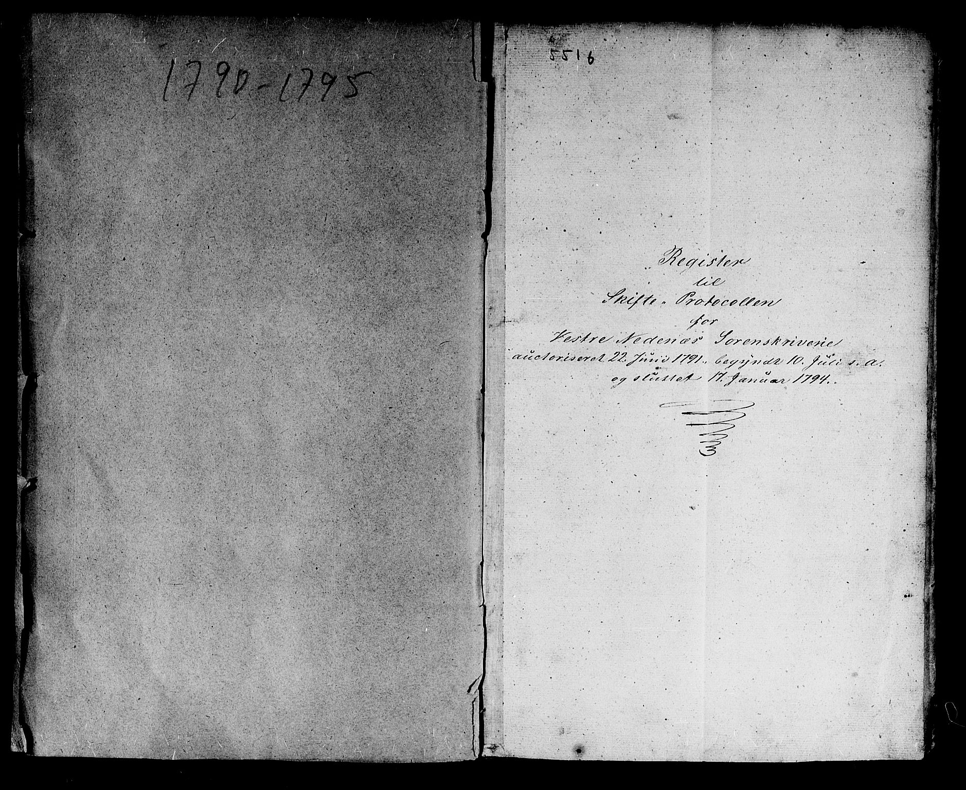Nedenes sorenskriveri før 1824, SAK/1221-0007/H/Hc/L0041: Skifteprotokoll med register nr 28, 1791-1795