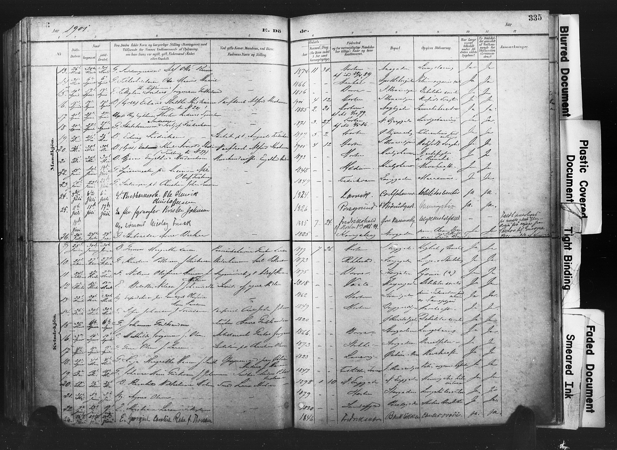 Horten kirkebøker, AV/SAKO-A-348/F/Fa/L0005: Parish register (official) no. 5, 1896-1904, p. 335