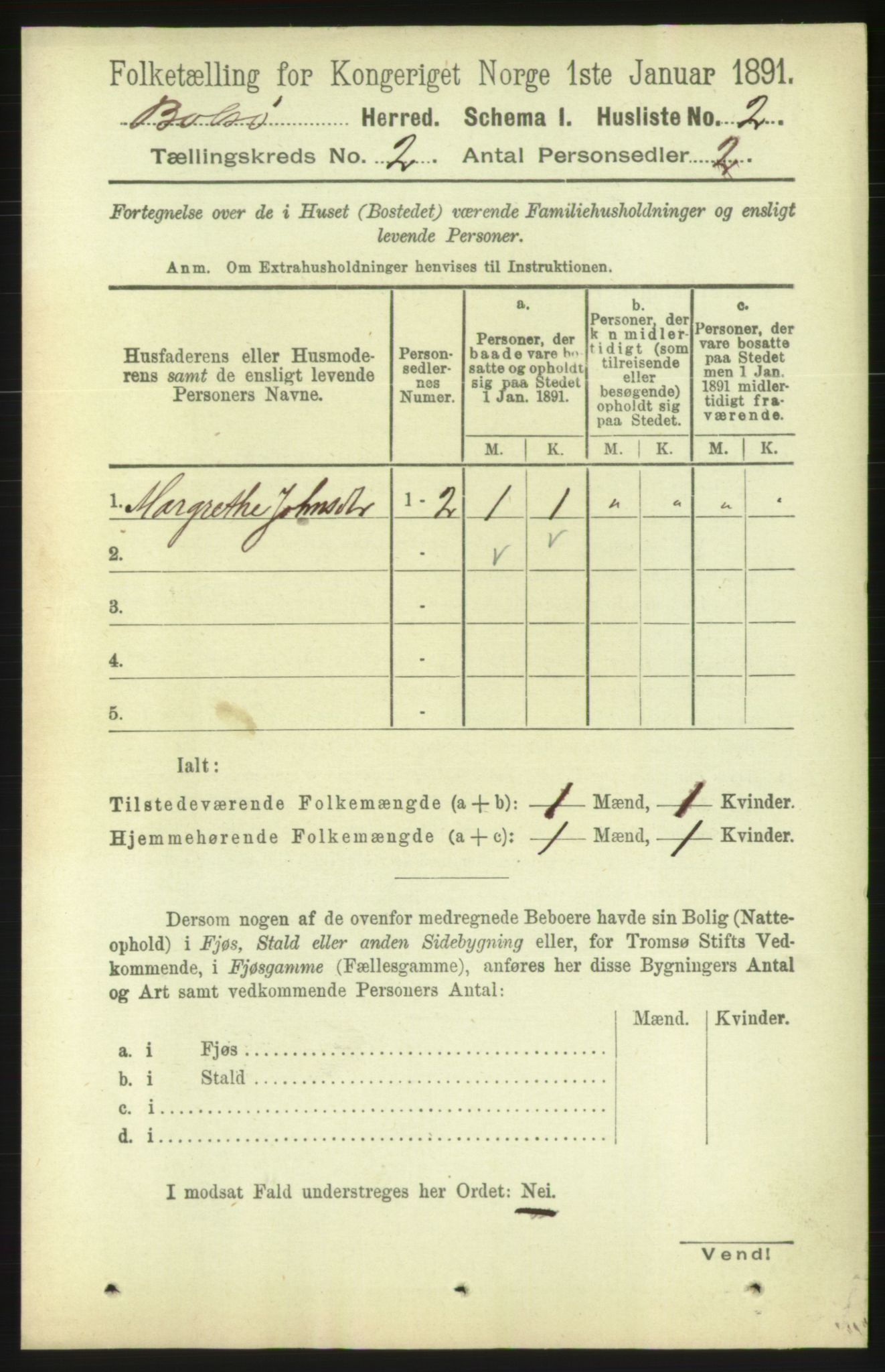 RA, 1891 census for 1544 Bolsøy, 1891, p. 846