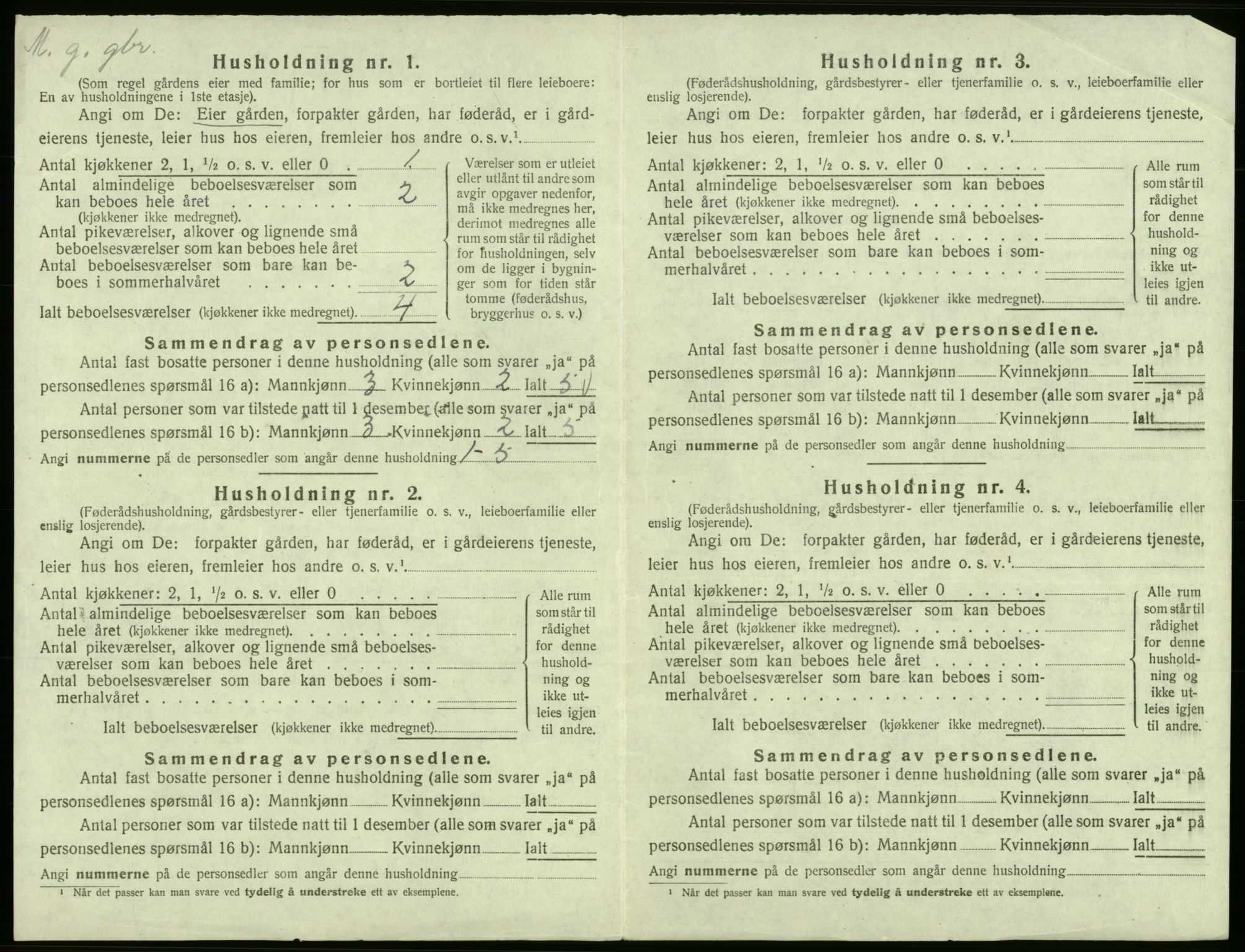 SAB, 1920 census for Jondal, 1920, p. 415