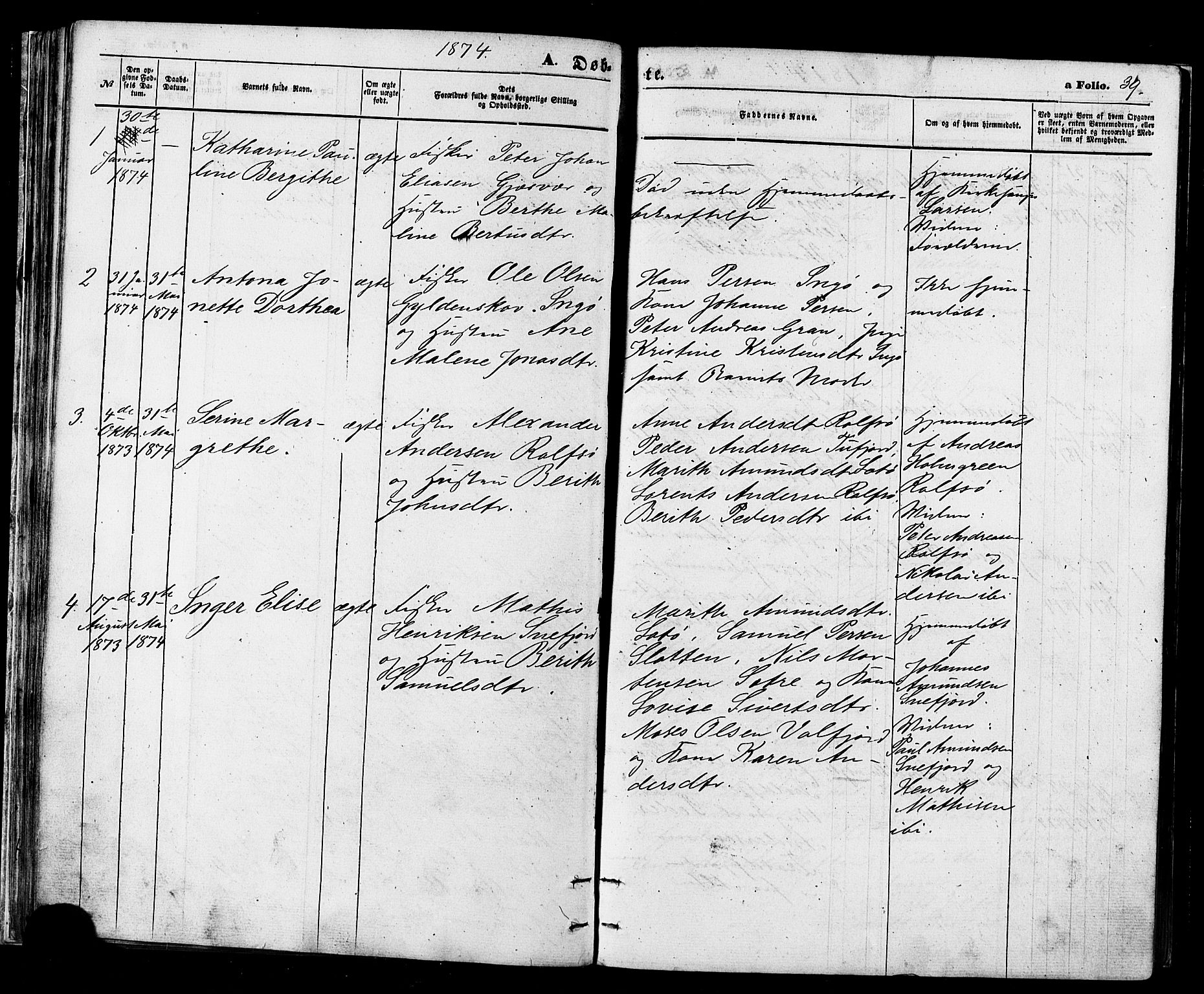 Måsøy sokneprestkontor, SATØ/S-1348/H/Ha/L0003kirke: Parish register (official) no. 3, 1866-1877, p. 39