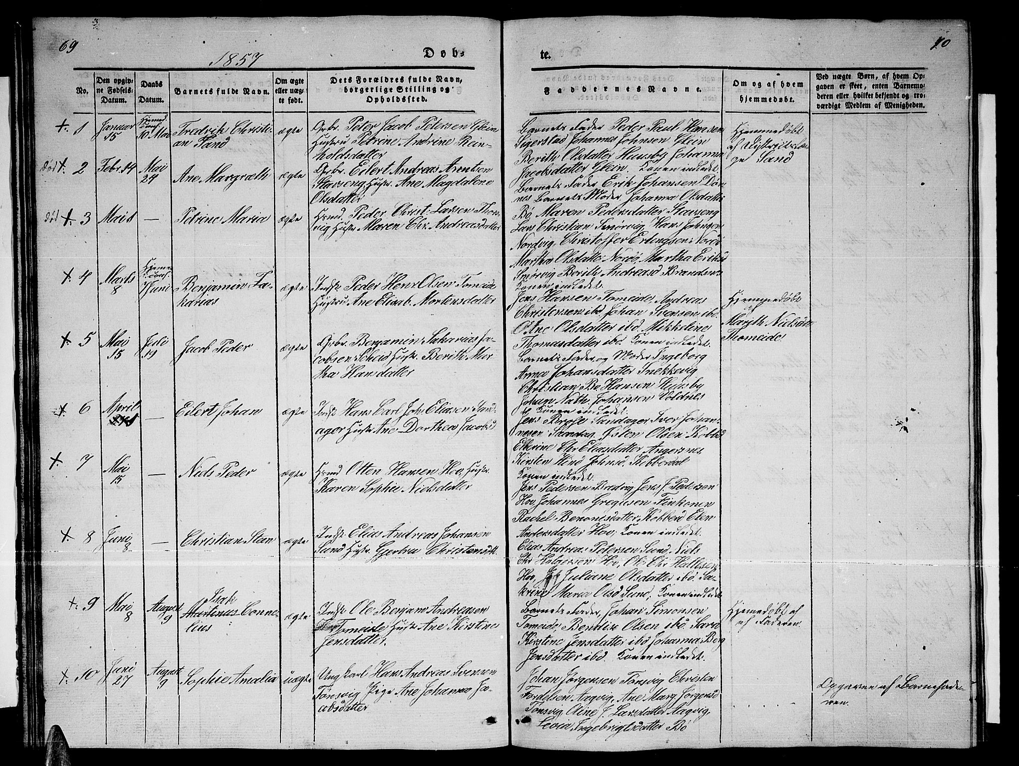 Ministerialprotokoller, klokkerbøker og fødselsregistre - Nordland, SAT/A-1459/835/L0530: Parish register (copy) no. 835C02, 1842-1865, p. 69-70