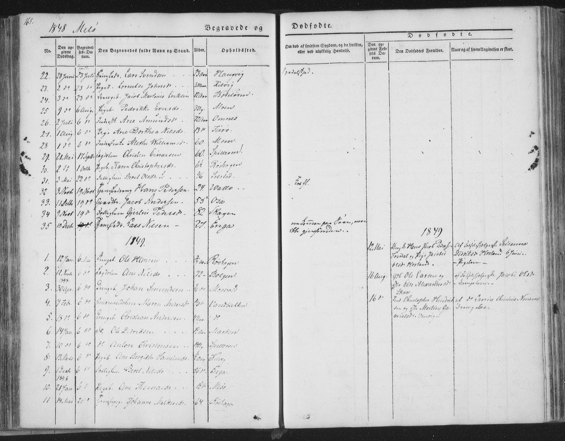 Ministerialprotokoller, klokkerbøker og fødselsregistre - Nordland, AV/SAT-A-1459/841/L0604: Parish register (official) no. 841A09 /2, 1845-1862, p. 165