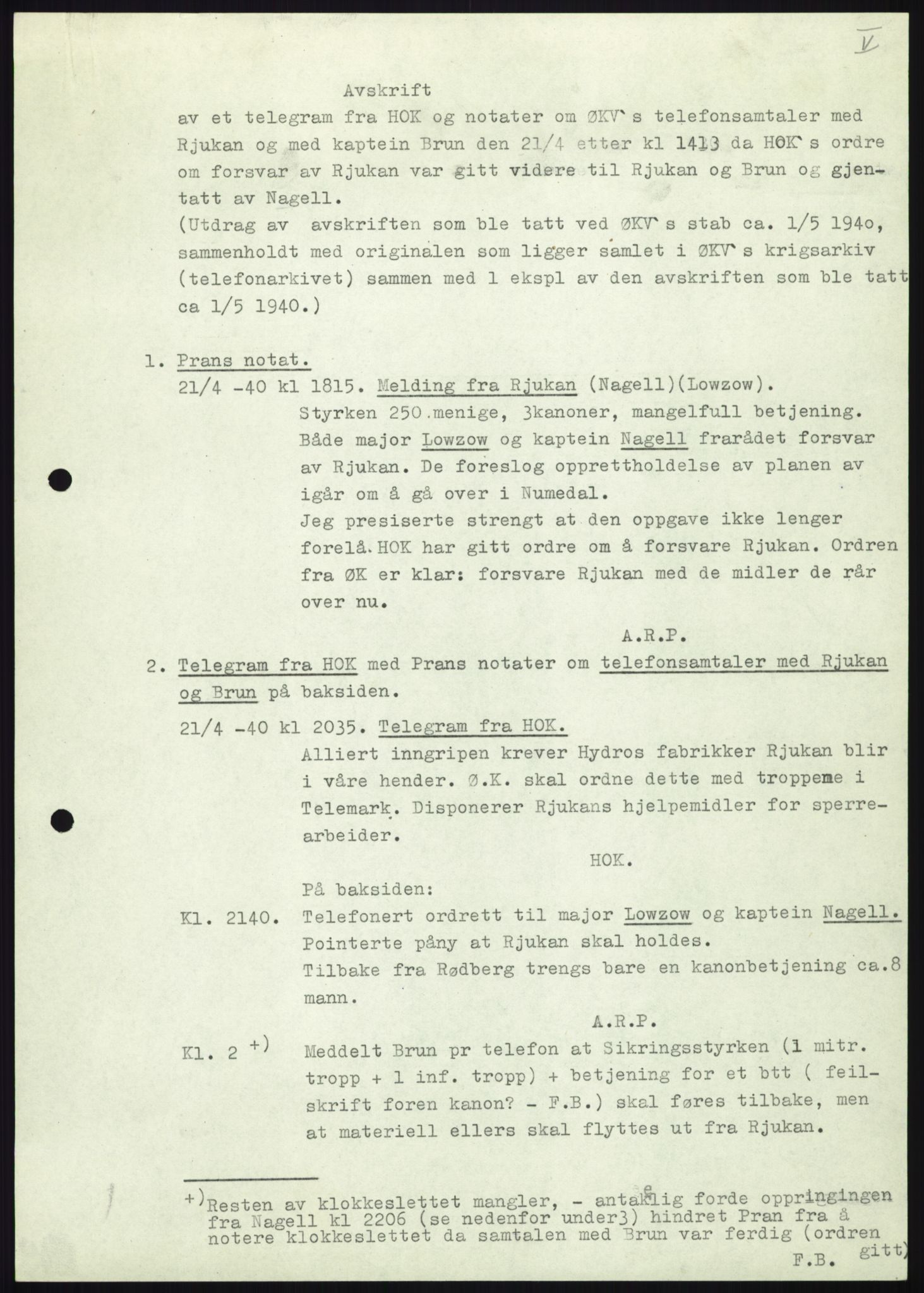 Forsvaret, Forsvarets krigshistoriske avdeling, AV/RA-RAFA-2017/Y/Yb/L0056: II-C-11-136-139  -  1. Divisjon, 1940-1957, p. 417