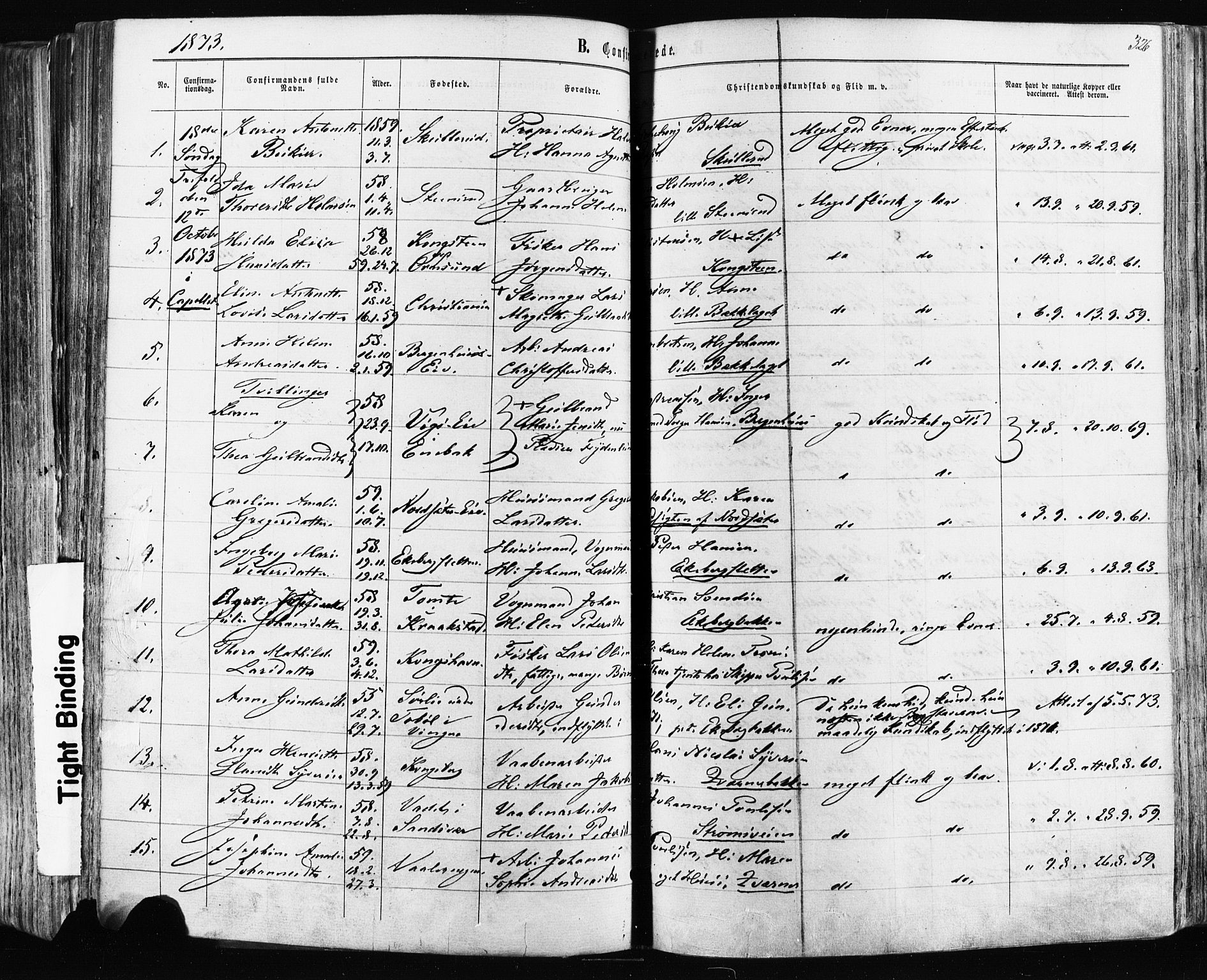 Østre Aker prestekontor Kirkebøker, SAO/A-10840/F/Fa/L0003: Parish register (official) no. I 3, 1869-1875, p. 326