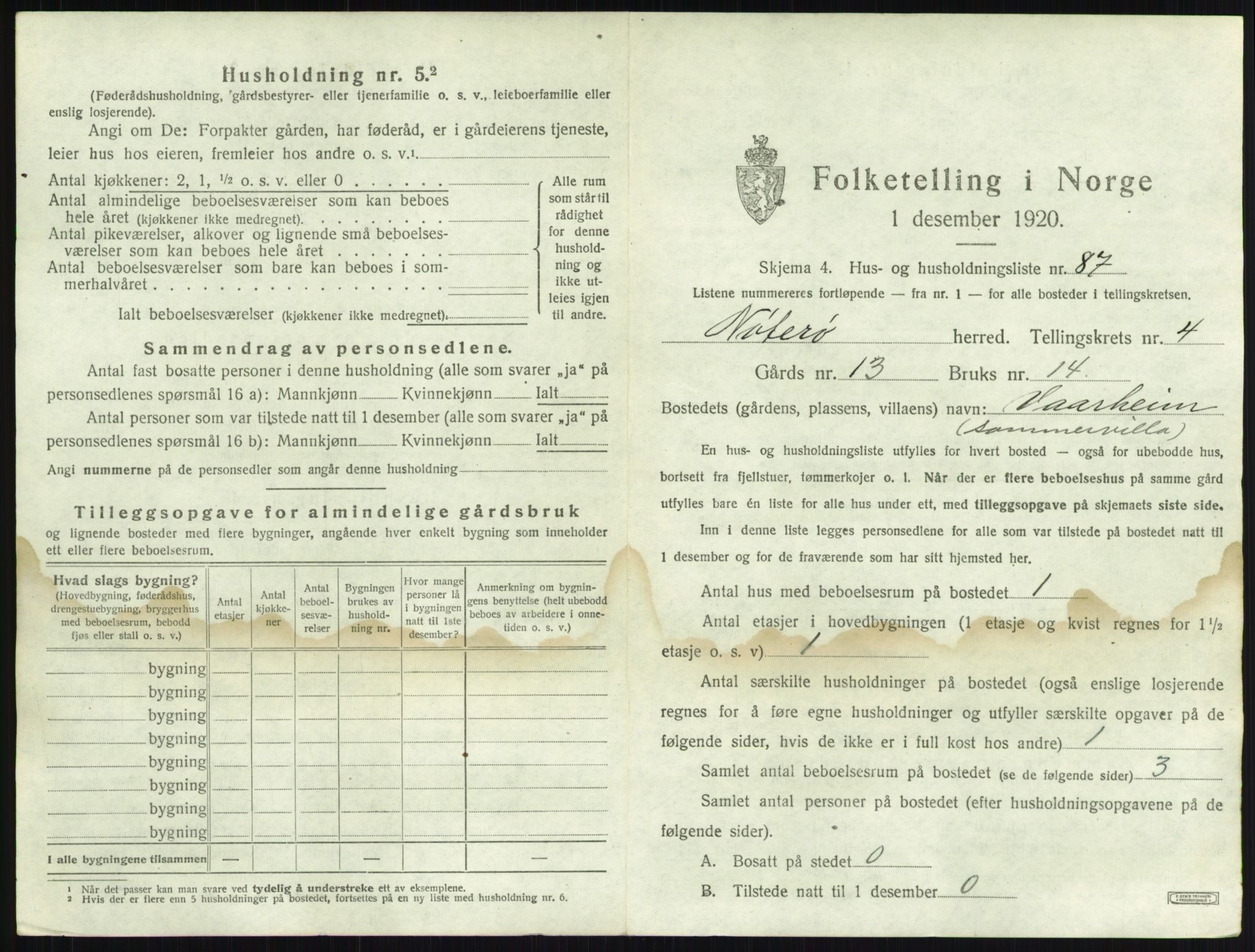 SAKO, 1920 census for Nøtterøy, 1920, p. 867