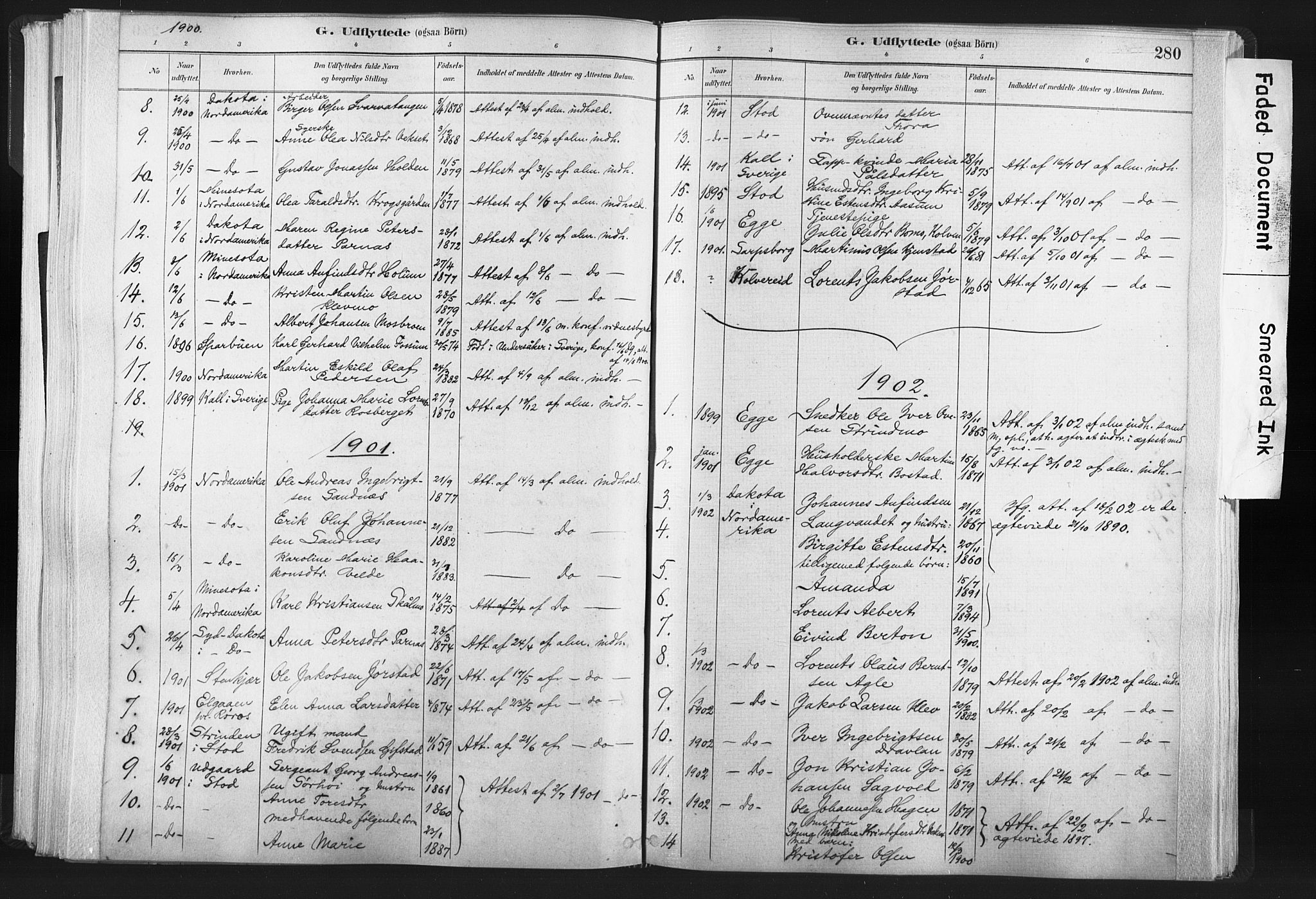 Ministerialprotokoller, klokkerbøker og fødselsregistre - Nord-Trøndelag, SAT/A-1458/749/L0474: Parish register (official) no. 749A08, 1887-1903, p. 280