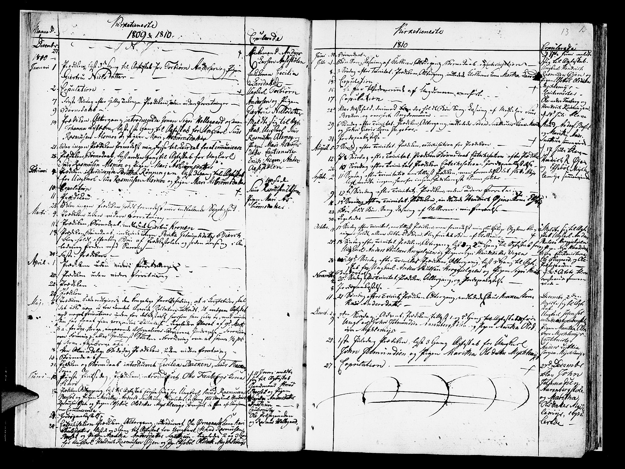 Jostedal sokneprestembete, SAB/A-80601/H/Haa/Haaa/L0003: Parish register (official) no. A 3, 1807-1837, p. 13