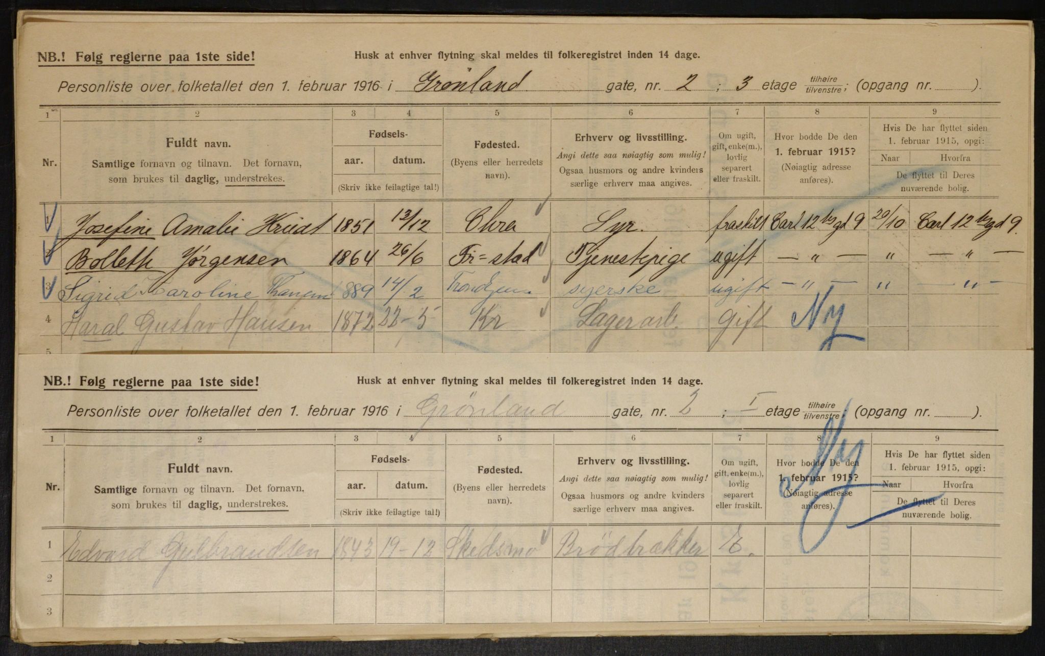 OBA, Municipal Census 1916 for Kristiania, 1916, p. 31686