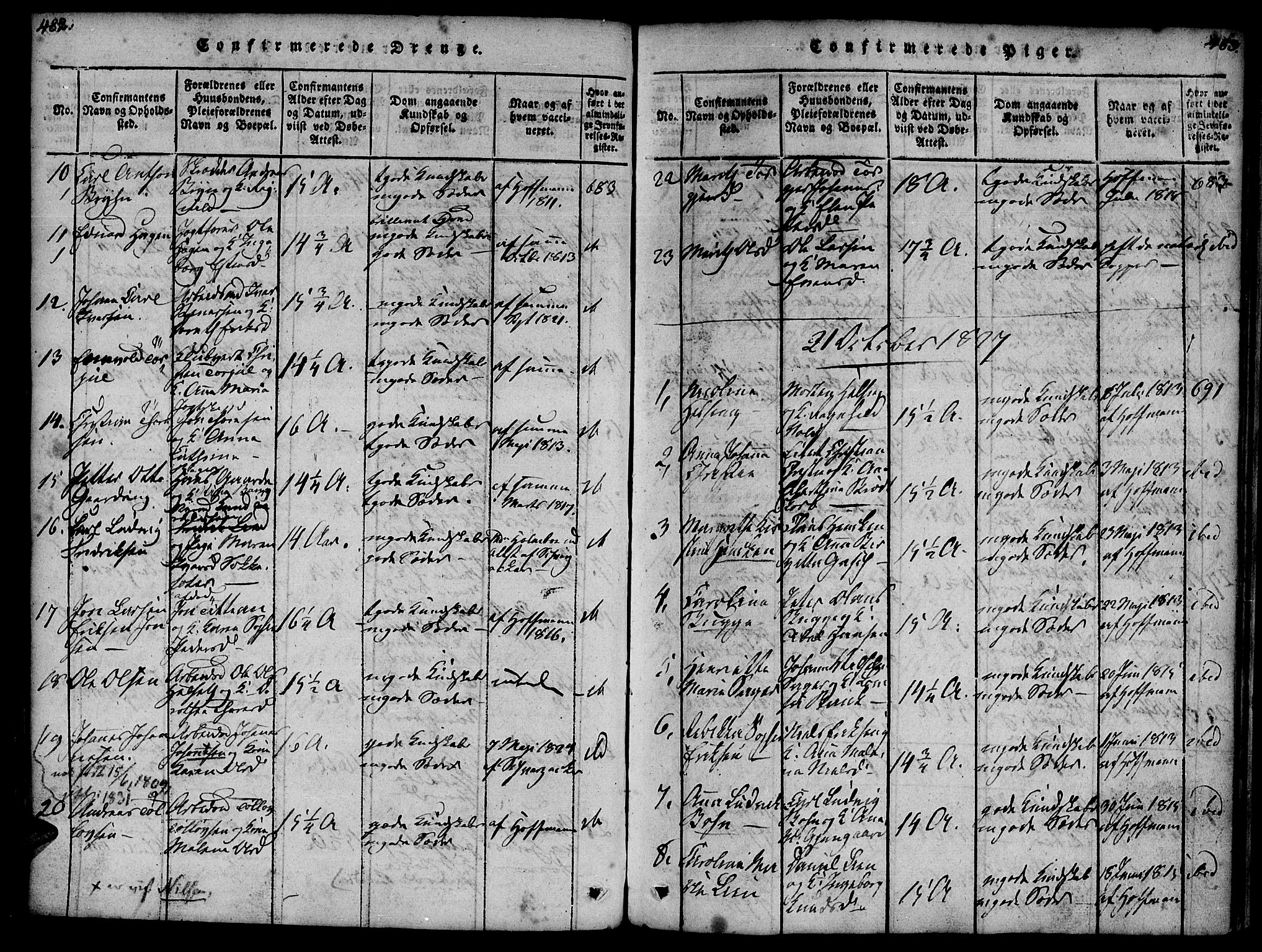 Ministerialprotokoller, klokkerbøker og fødselsregistre - Møre og Romsdal, AV/SAT-A-1454/572/L0842: Parish register (official) no. 572A05, 1819-1832, p. 482-483