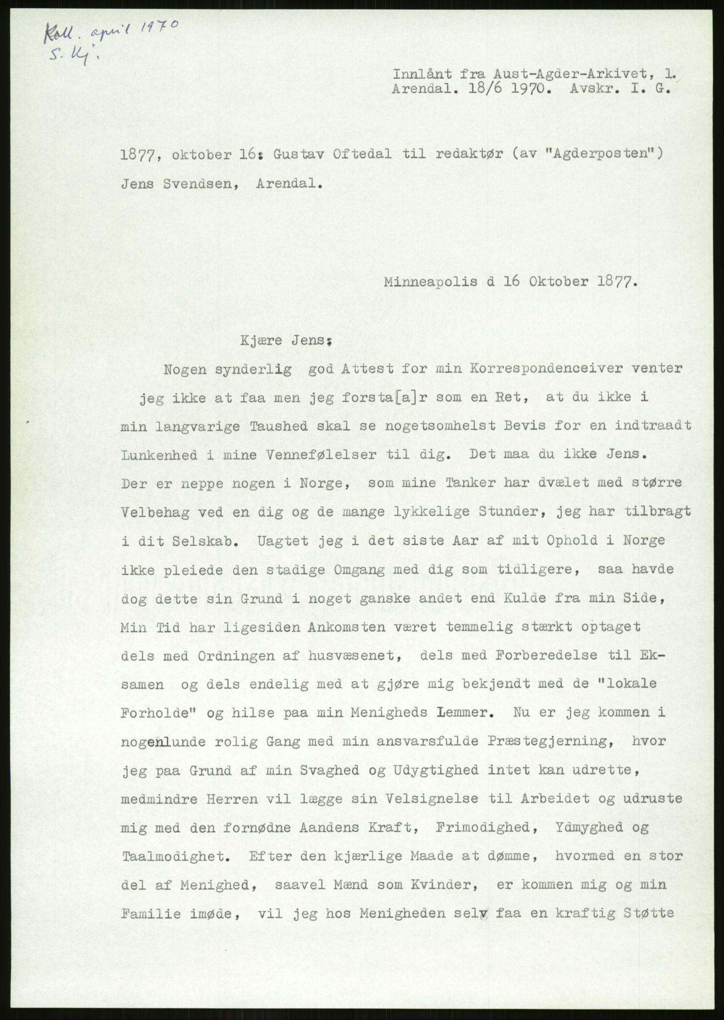 Samlinger til kildeutgivelse, Amerikabrevene, AV/RA-EA-4057/F/L0026: Innlån fra Aust-Agder: Aust-Agder-Arkivet - Erickson, 1838-1914, p. 559