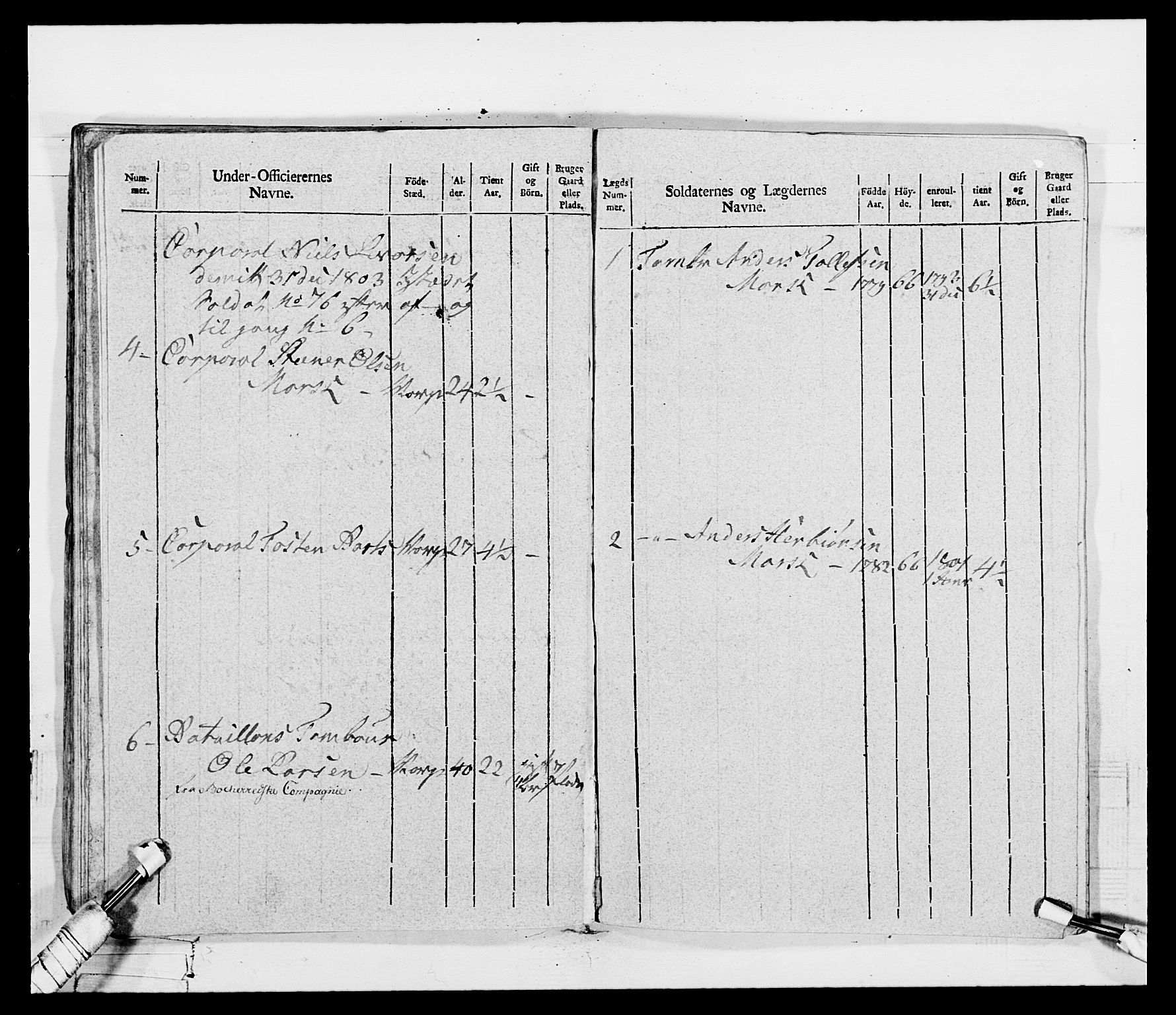 Generalitets- og kommissariatskollegiet, Det kongelige norske kommissariatskollegium, AV/RA-EA-5420/E/Eh/L0115: Telemarkske nasjonale infanteriregiment, 1802-1805, p. 634