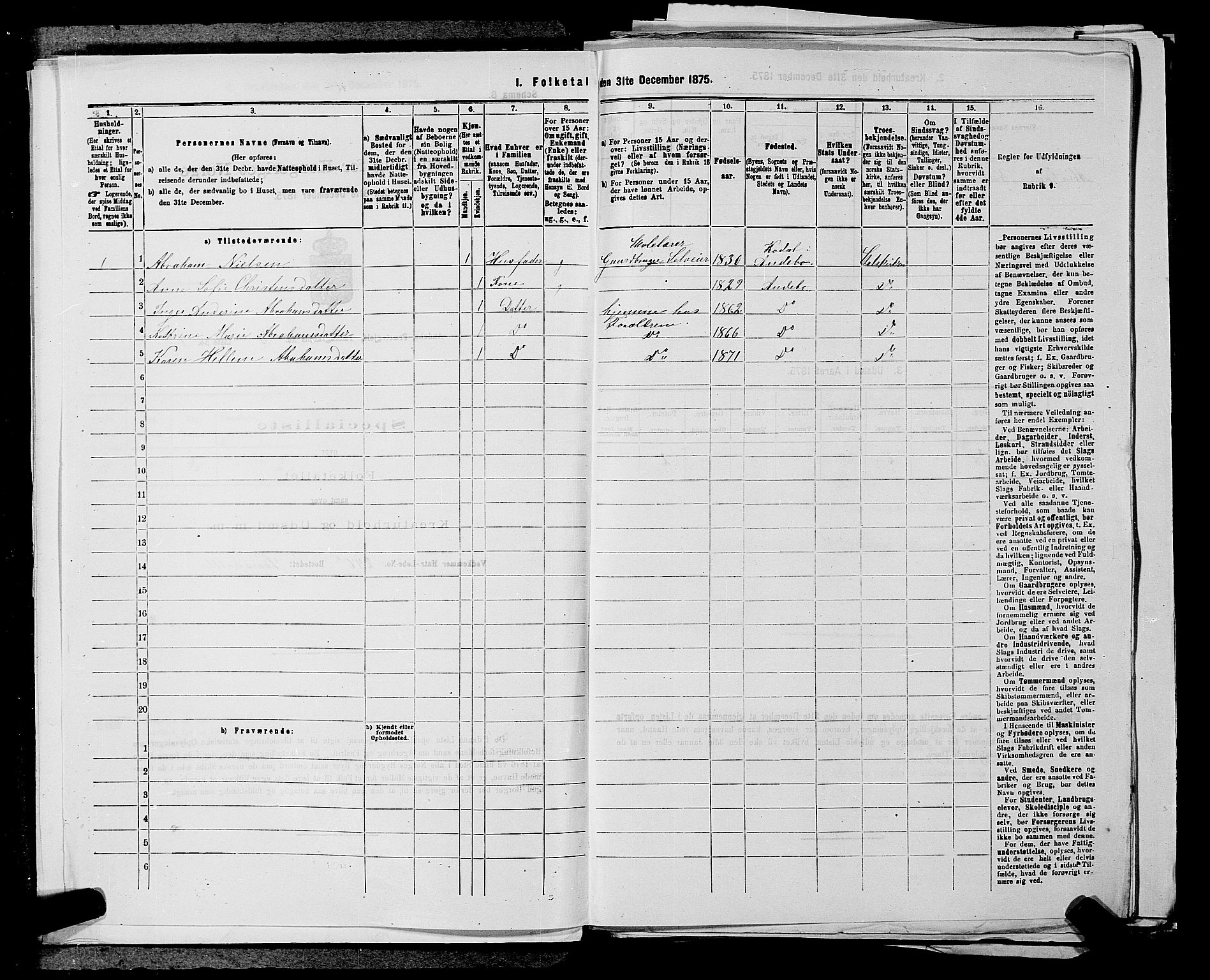 SAKO, 1875 census for 0719P Andebu, 1875, p. 442