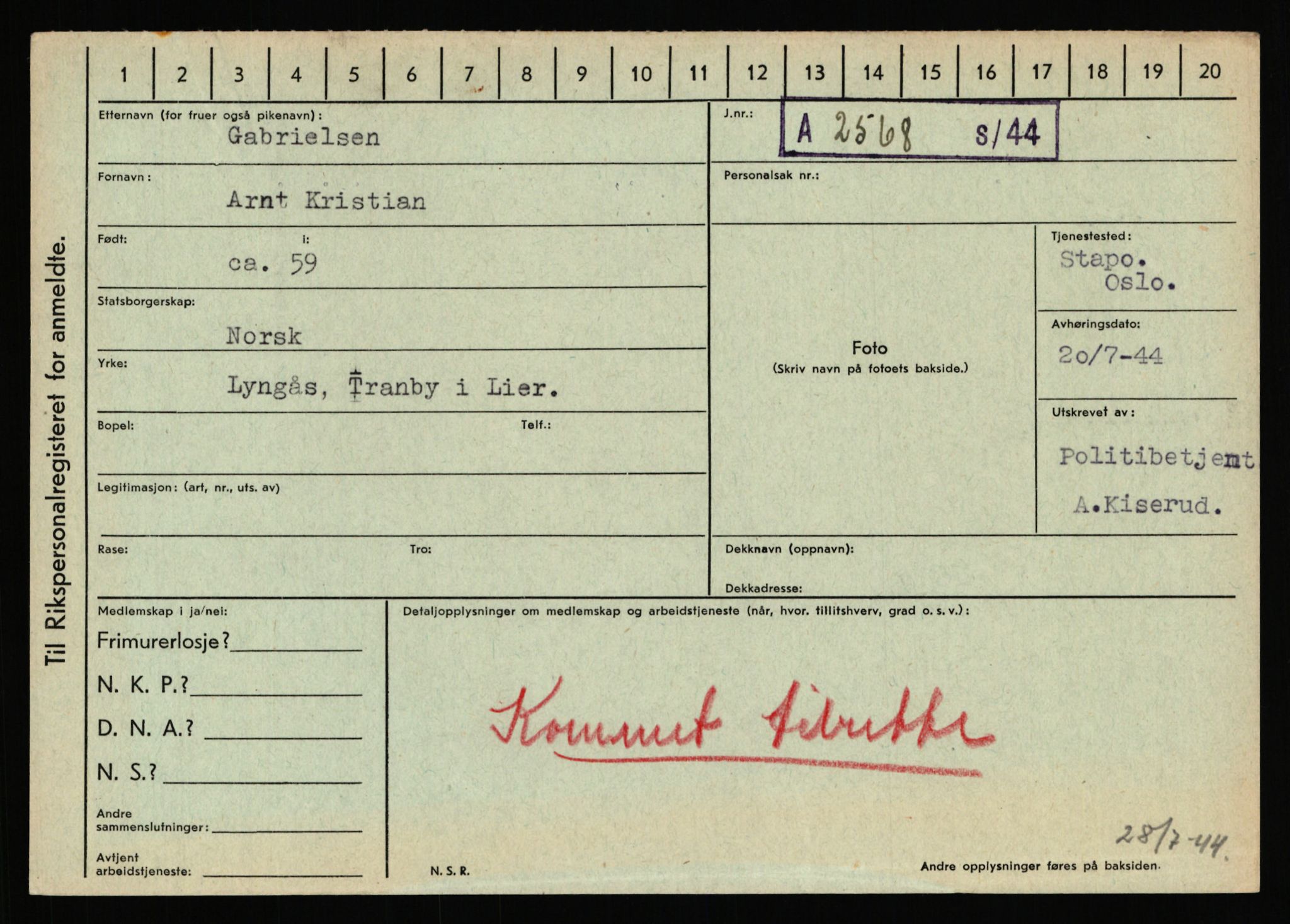 Statspolitiet - Hovedkontoret / Osloavdelingen, AV/RA-S-1329/C/Ca/L0005: Furali - Hamula, 1943-1945, p. 453