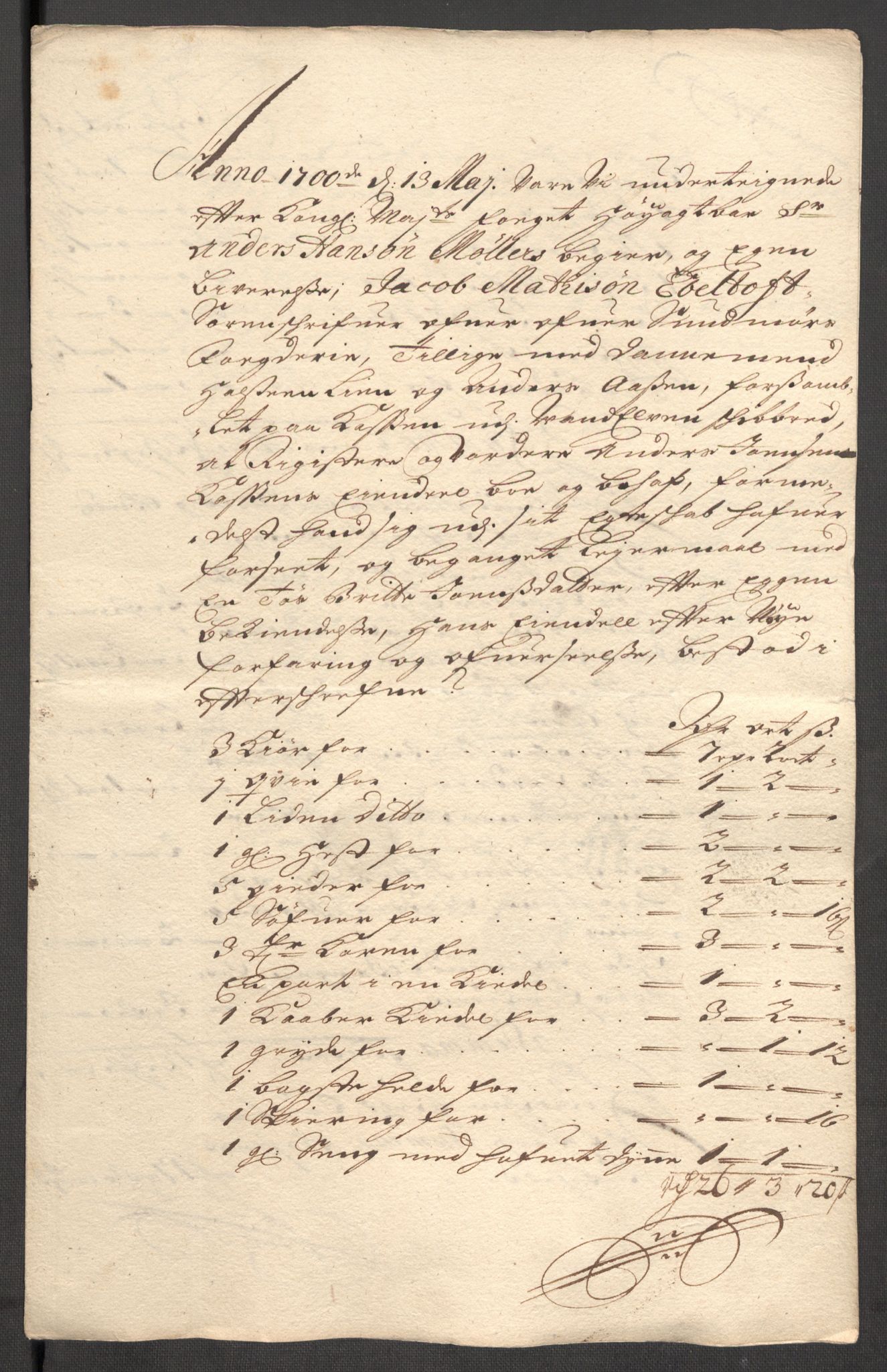 Rentekammeret inntil 1814, Reviderte regnskaper, Fogderegnskap, AV/RA-EA-4092/R54/L3558: Fogderegnskap Sunnmøre, 1700-1701, p. 233