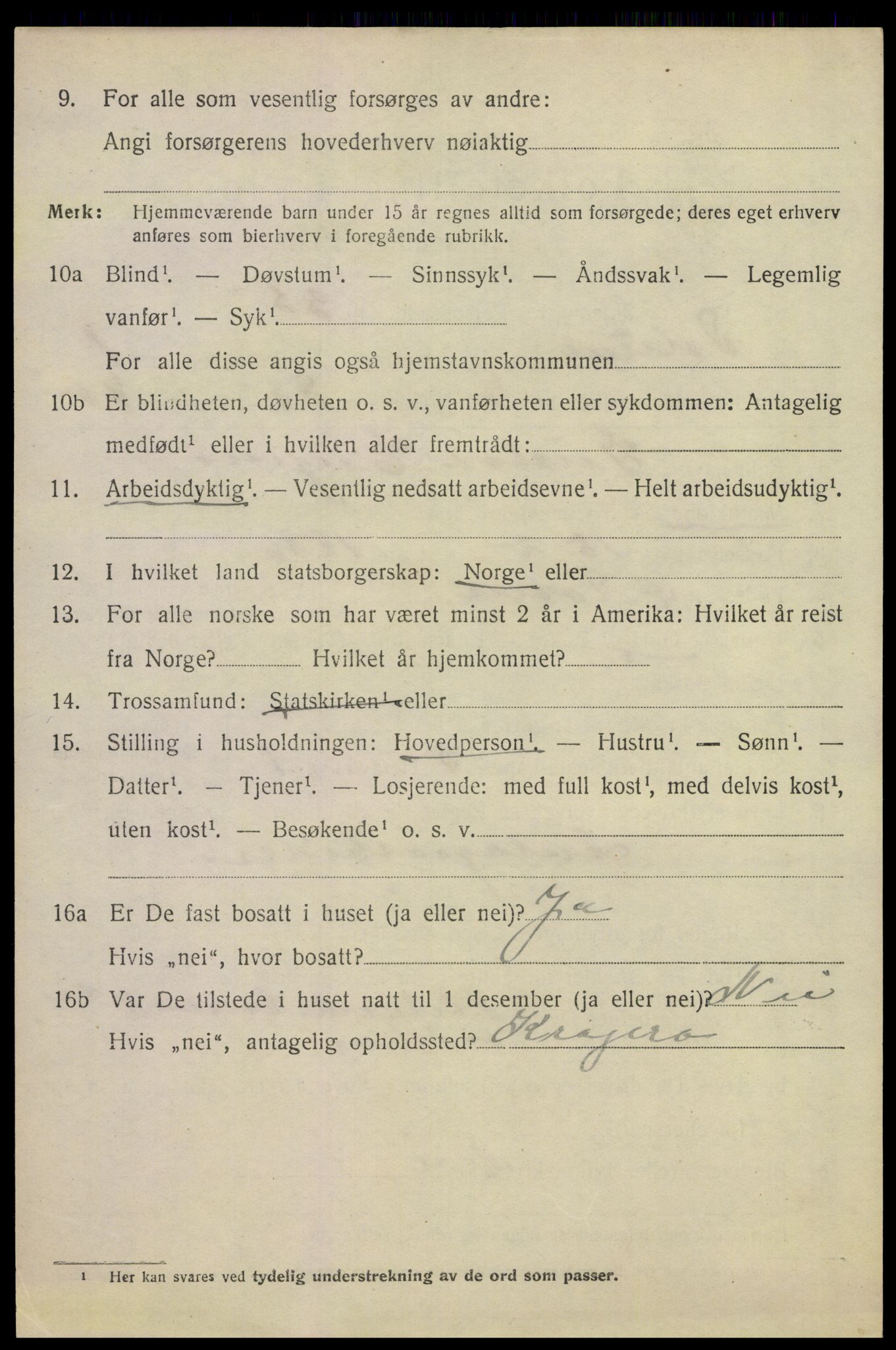 SAKO, 1920 census for Solum, 1920, p. 4199