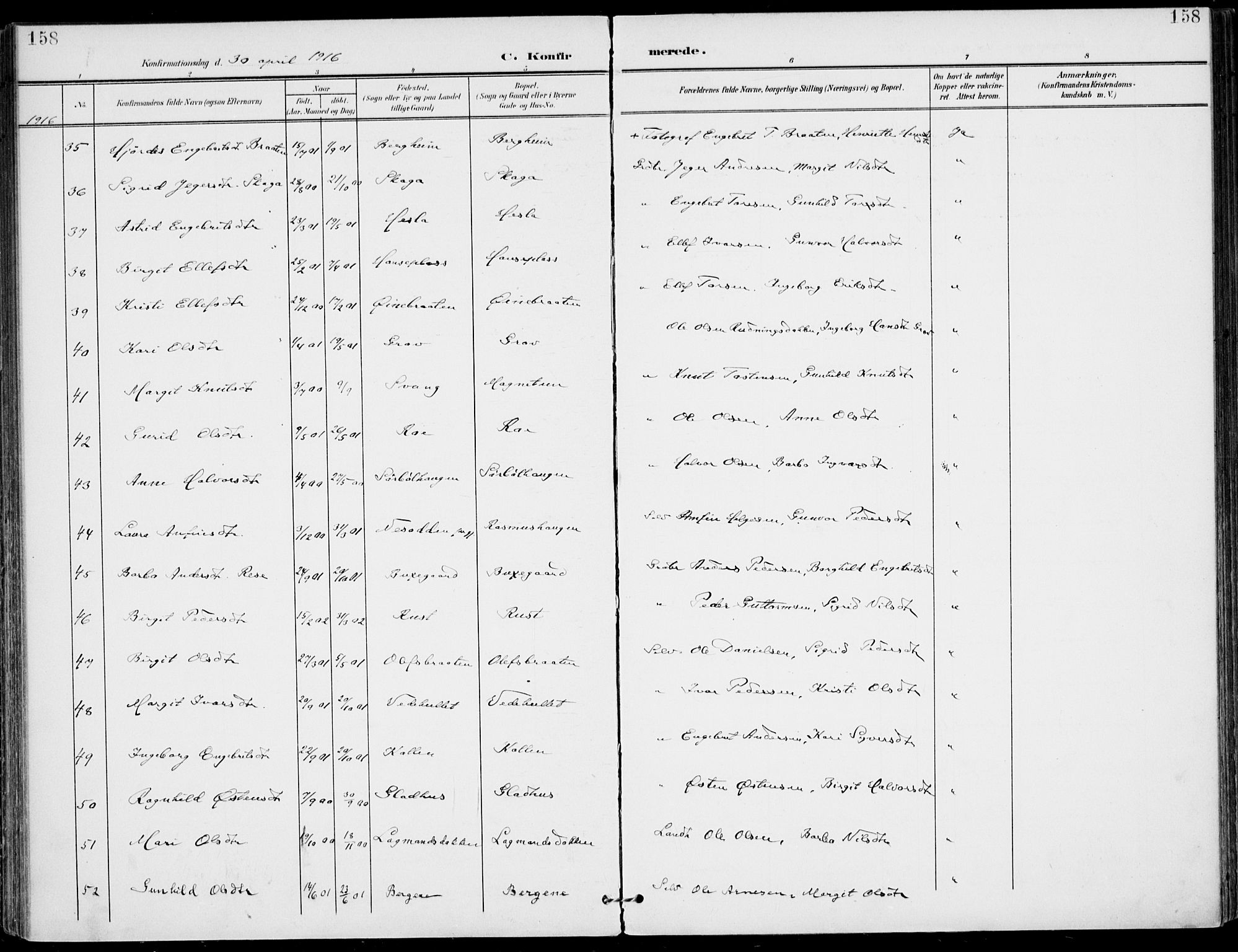 Gol kirkebøker, SAKO/A-226/F/Fa/L0006: Parish register (official) no. I 6, 1901-1918, p. 158
